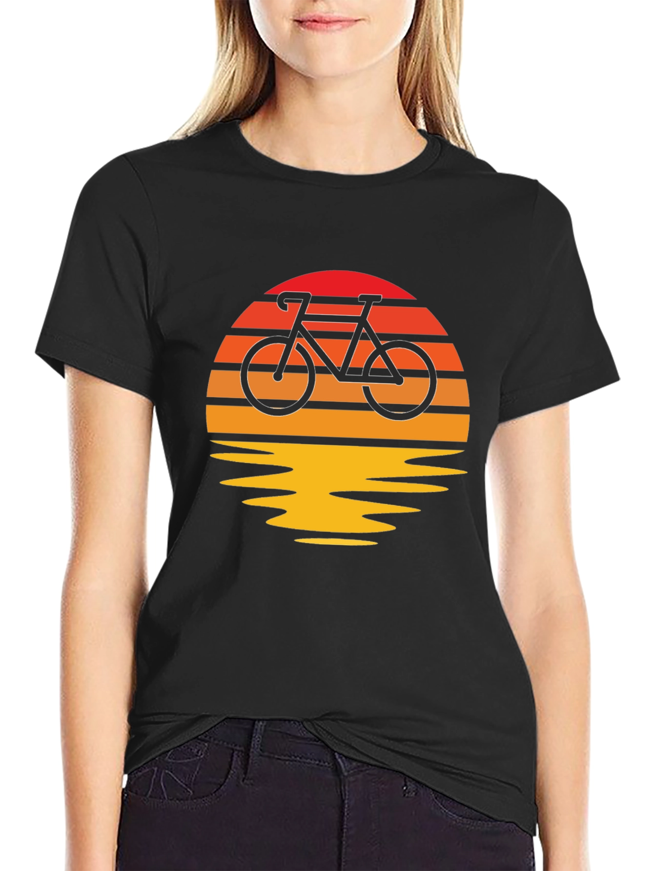 Sunset Bike Ride Graphic Tee - Retro Style