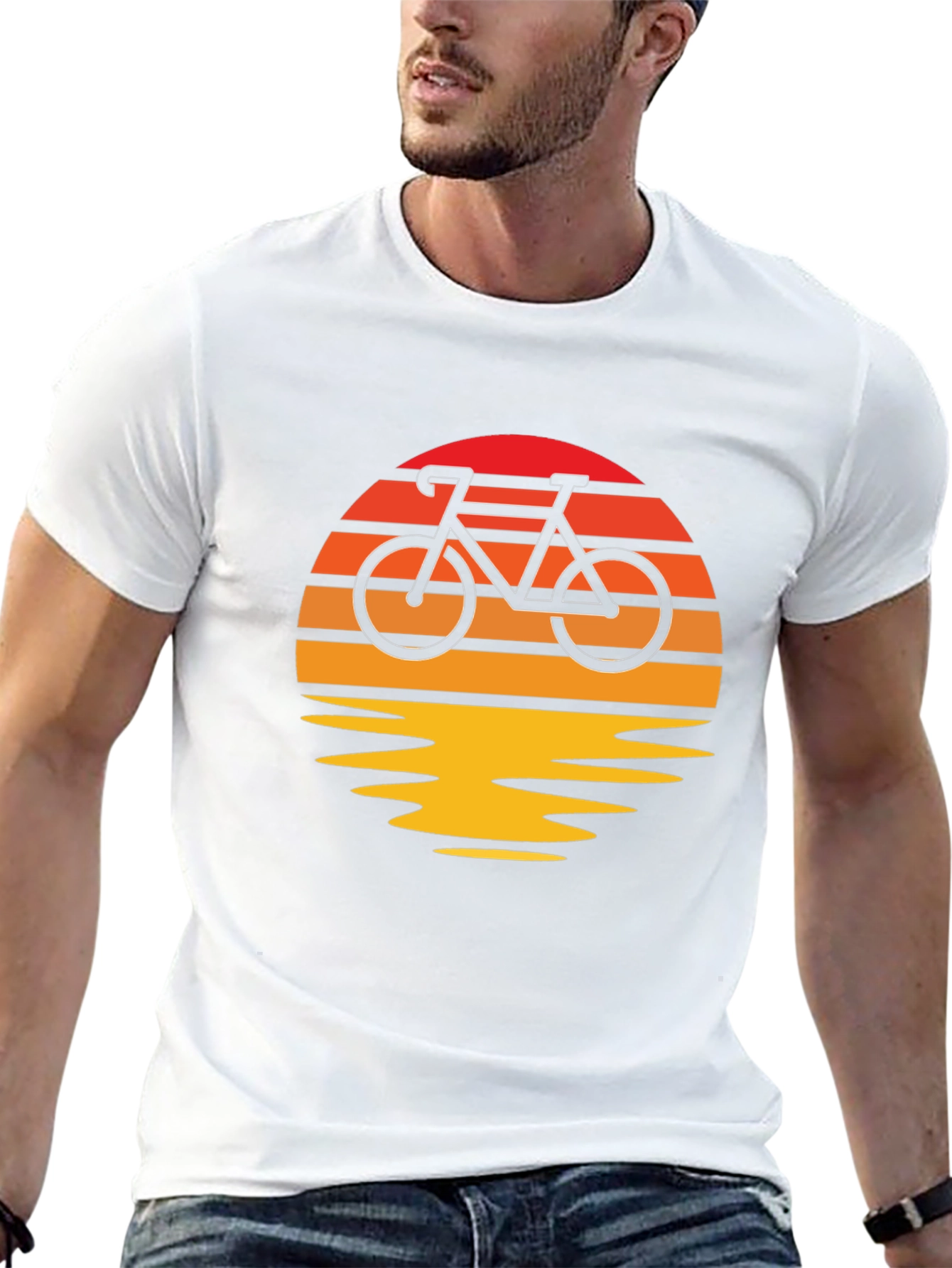 Sunset Bike Ride Graphic Tee - Retro Style