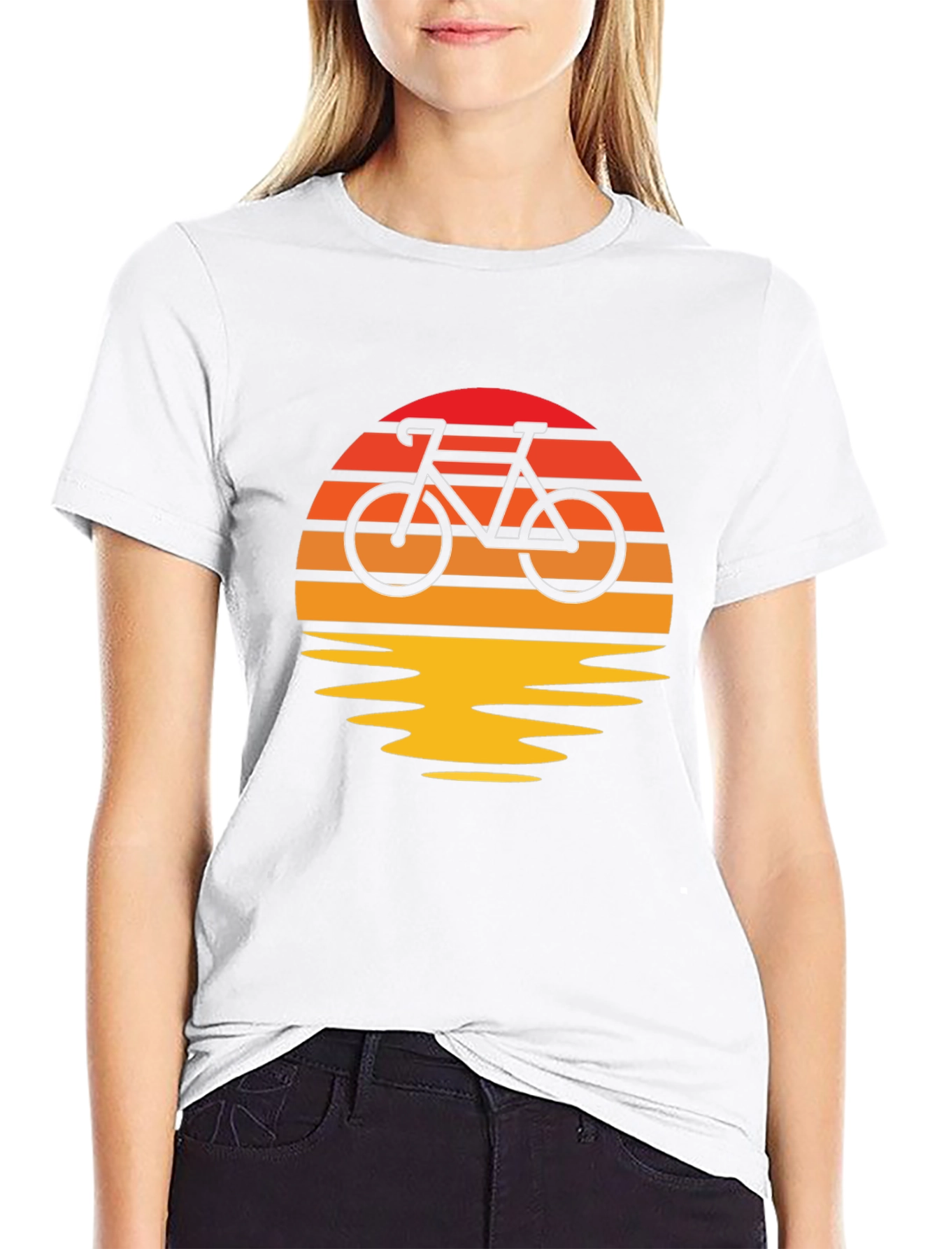 Sunset Bike Ride Graphic Tee - Retro Style