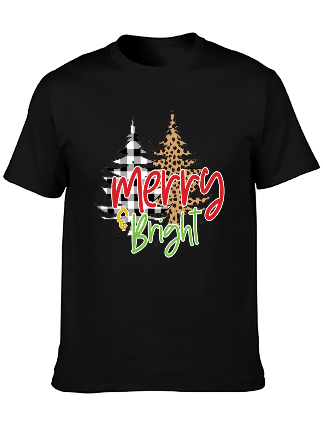 Merry & Bright Christmas Tree Graphic Tee