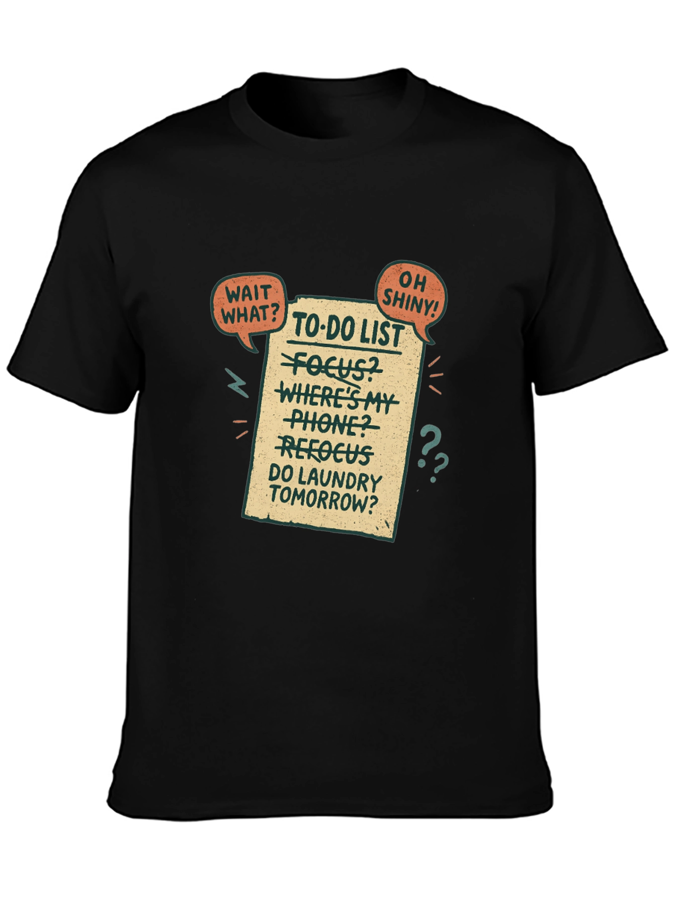 Humorous To-Do List Graphic T-Shirt