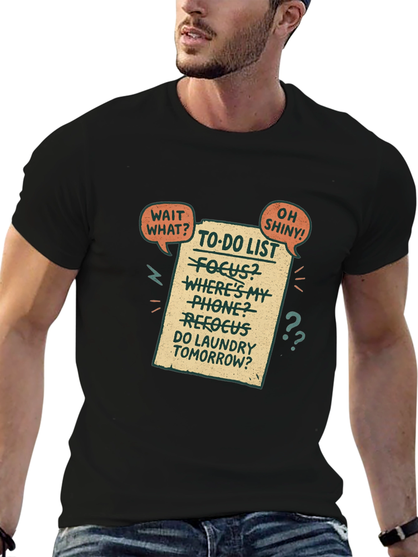 Humorous To-Do List Graphic T-Shirt