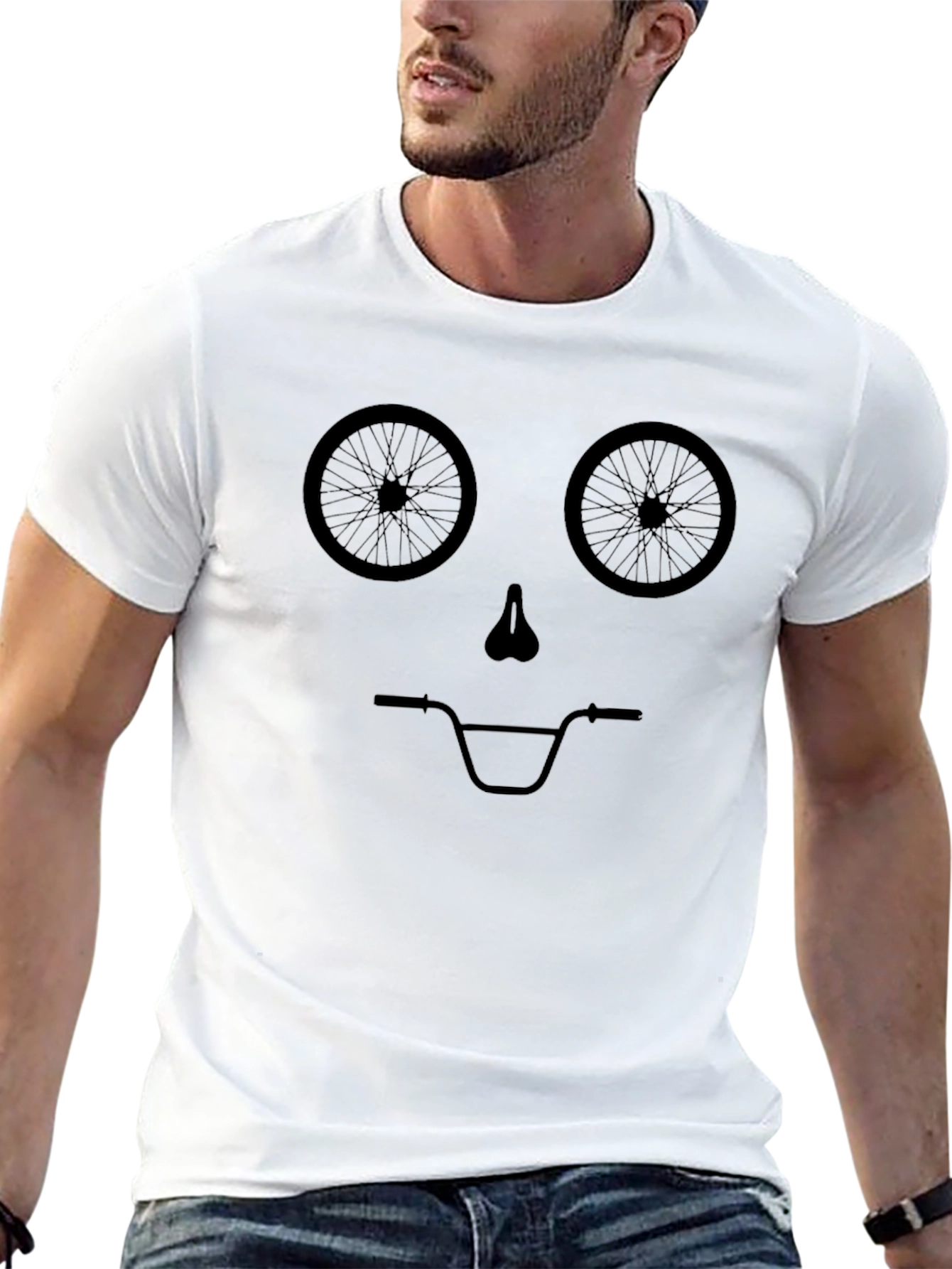 BMX Bike Face Graphic Tee - Black T-Shirt