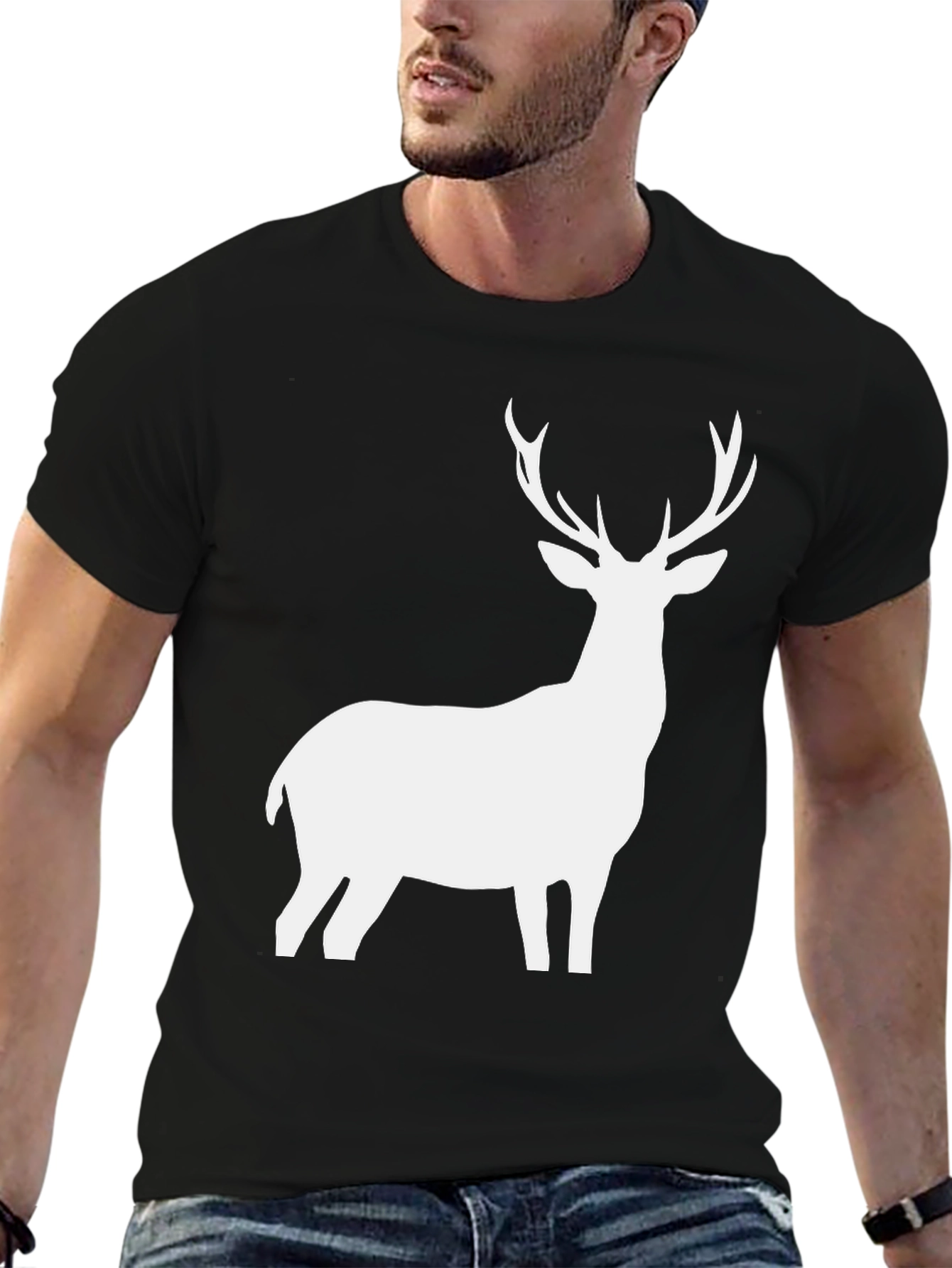 Deer Silhouette Black T-Shirt