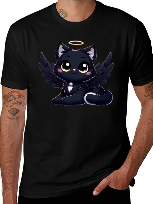 Angel Cat Graphic T-Shirt - Soft Cotton Tee