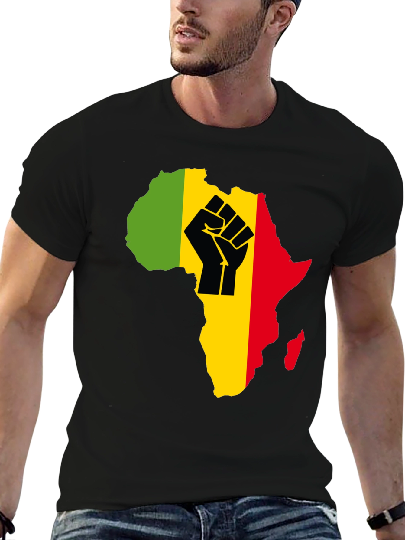 African Continent Fist T-Shirt - Black Power Pride