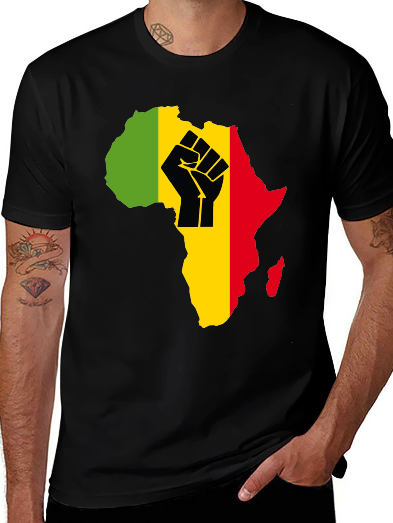 African Continent Fist T-Shirt - Black Power Pride