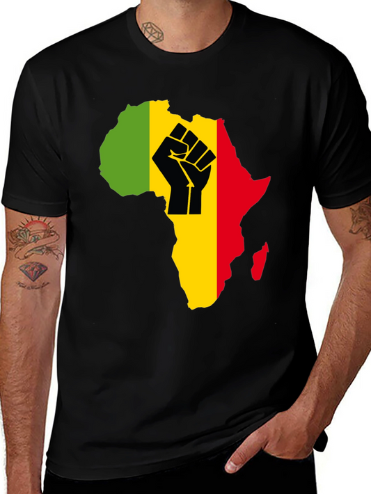 African Continent Fist T-Shirt - Black Power Pride