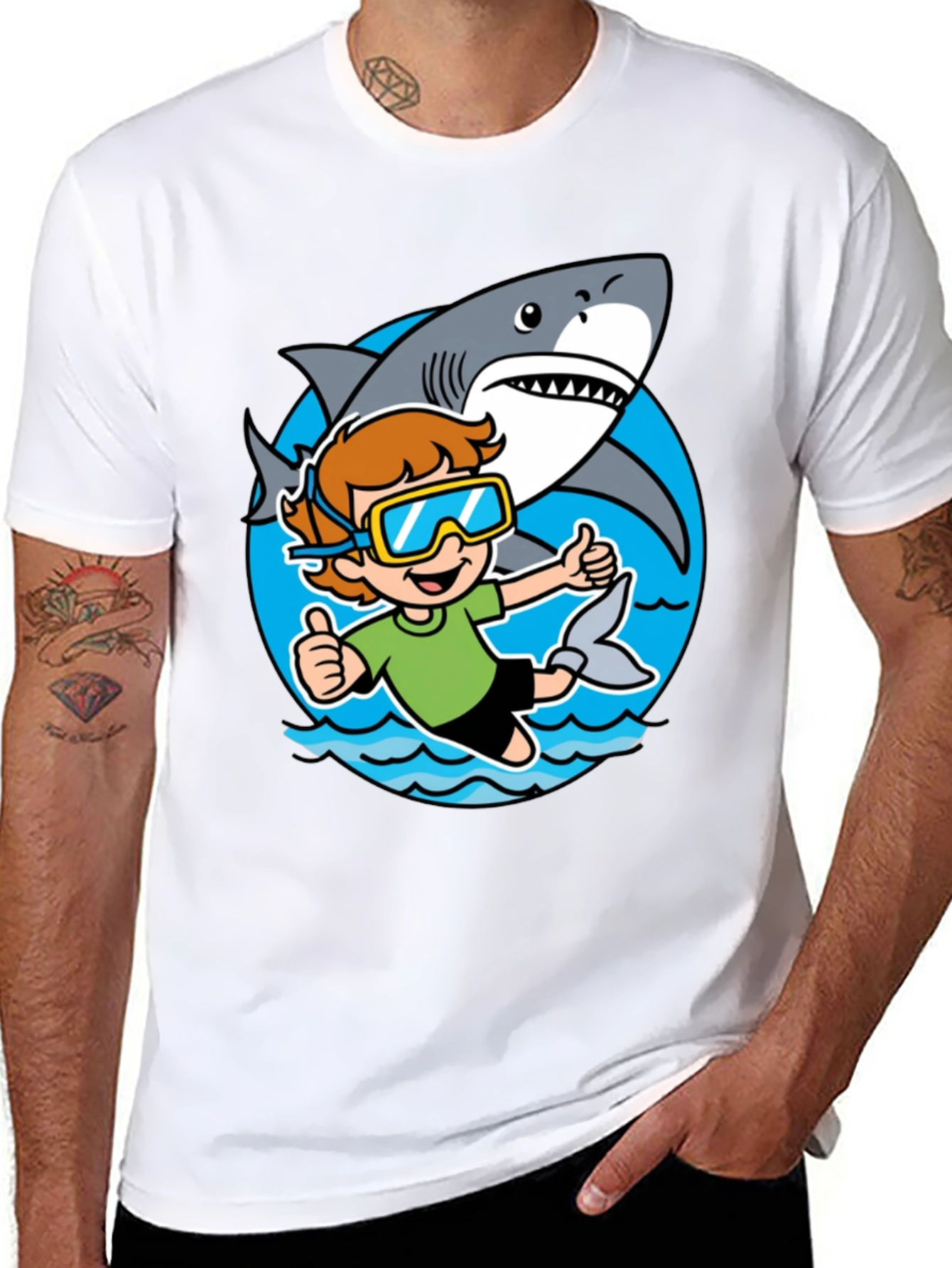 Shark Diver Graphic Tee
