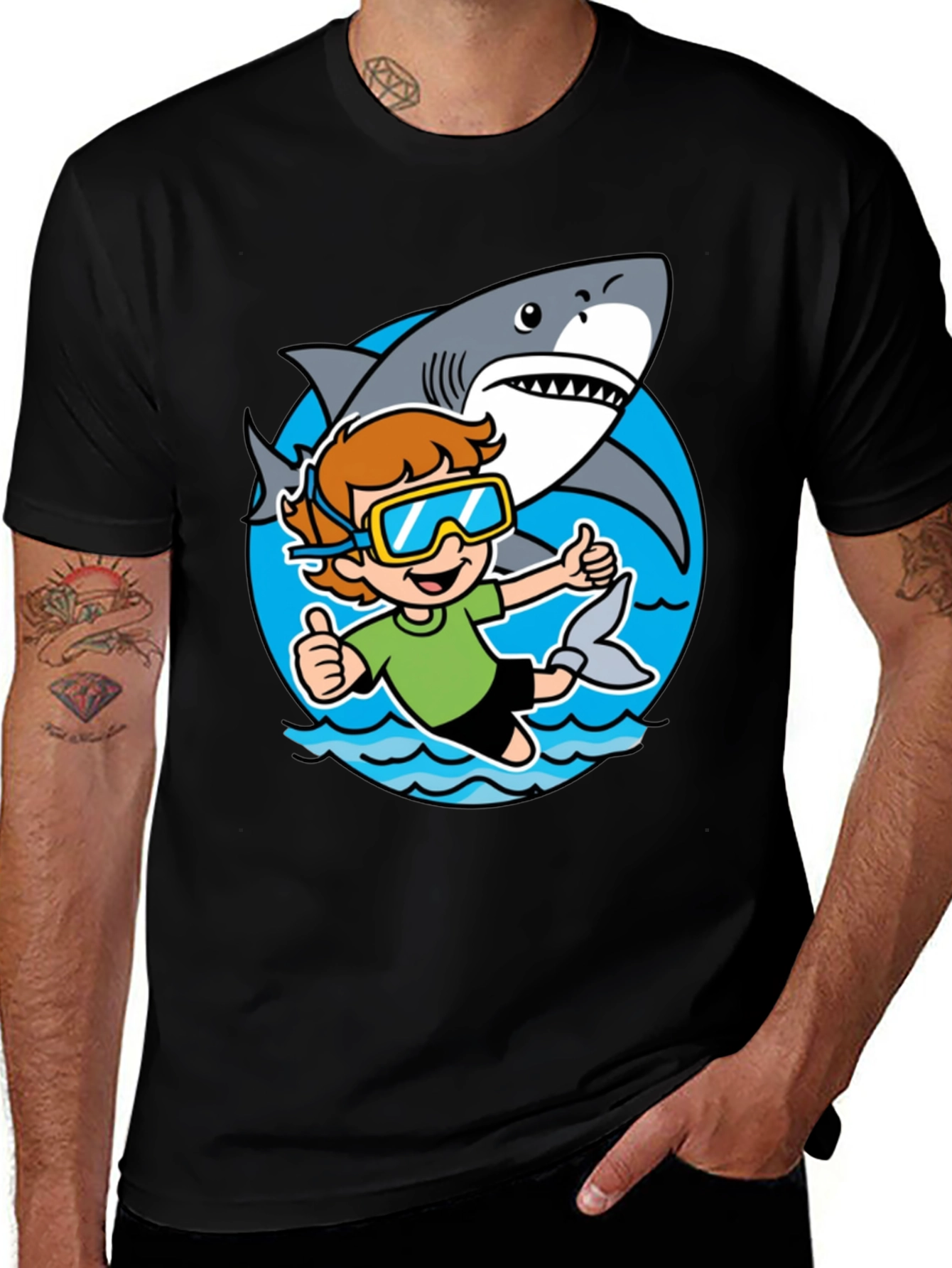 Shark Diver Graphic Tee