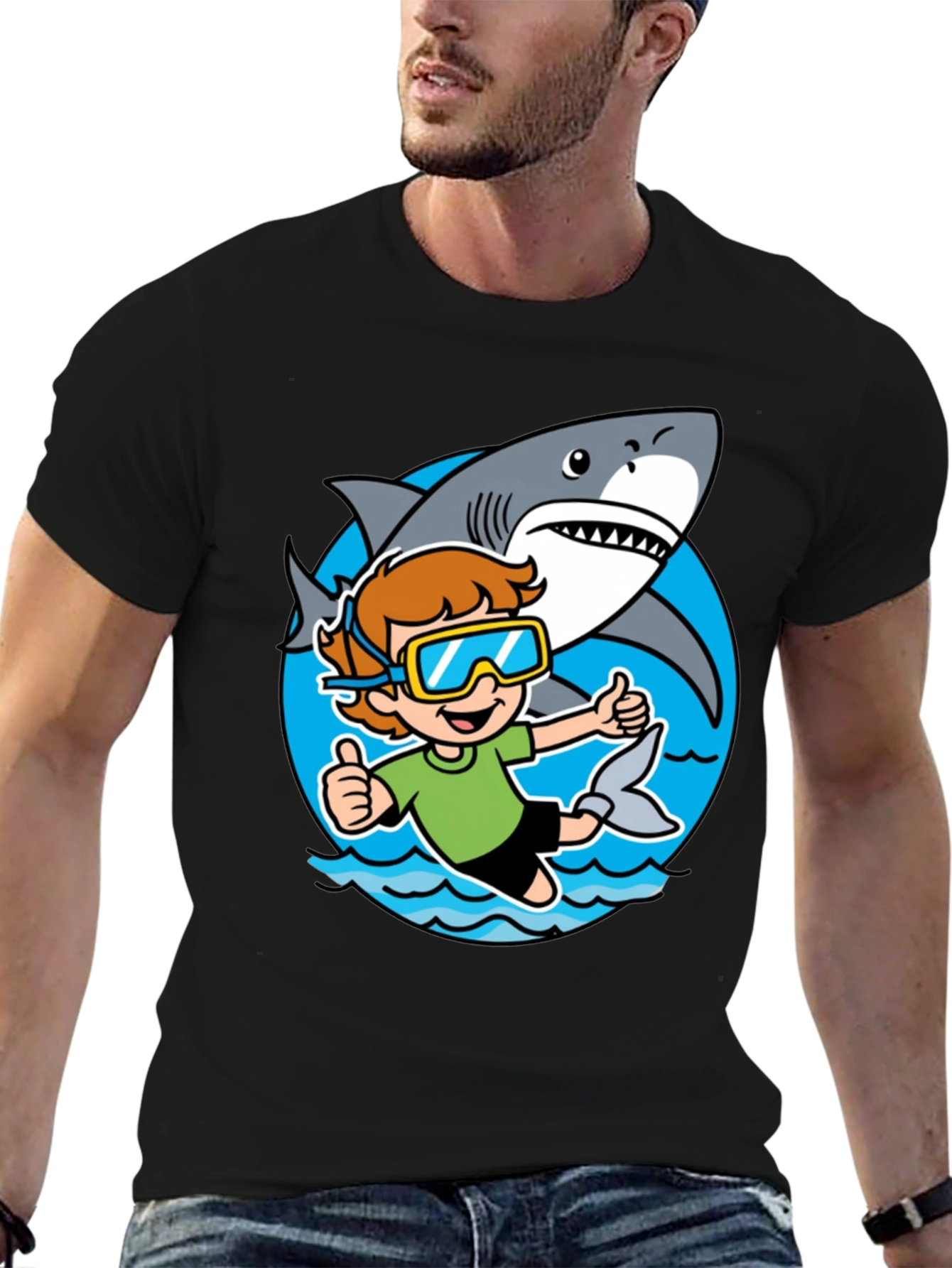 Shark Diver Graphic Tee