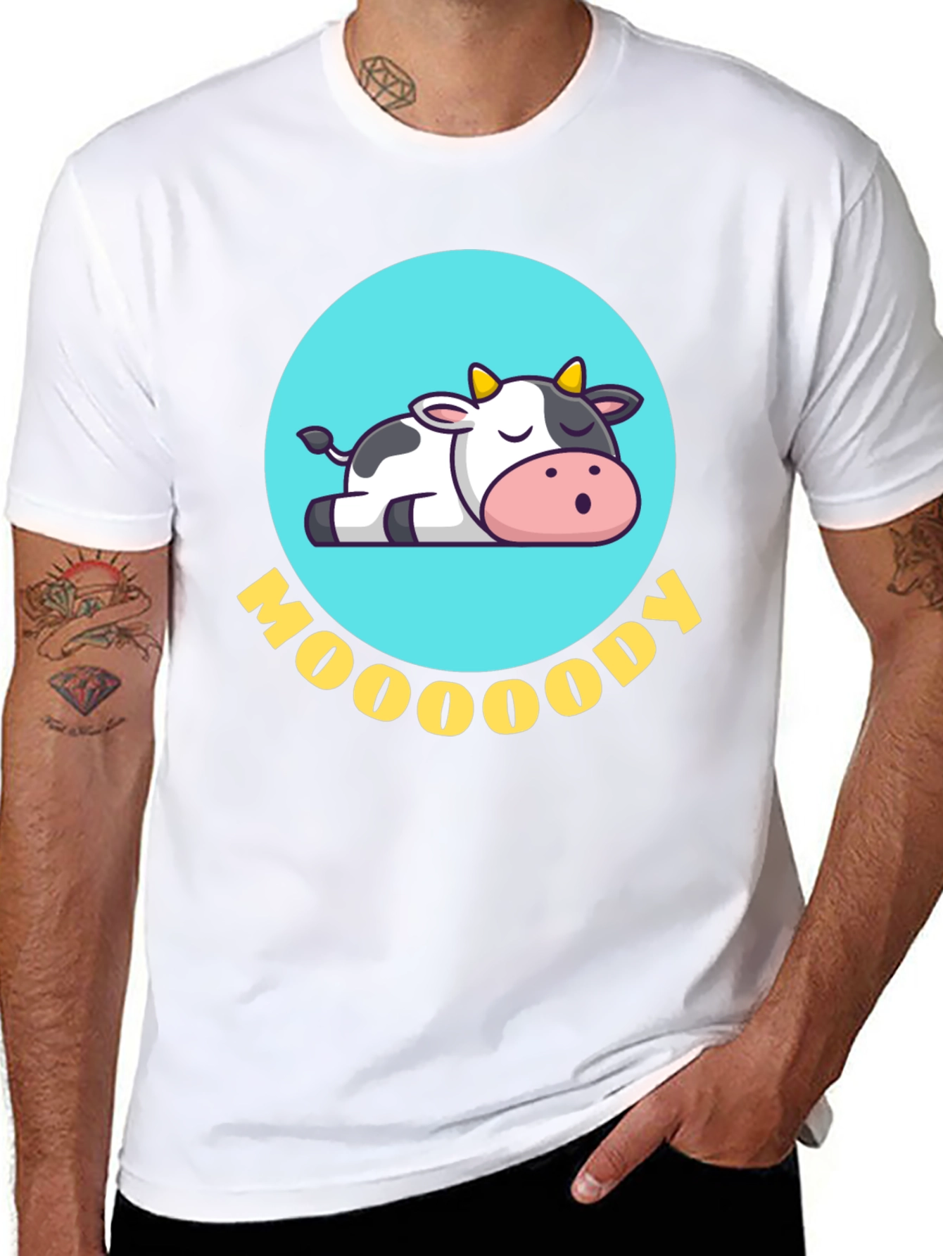 Moody Cow Graphic Tee - Comfortable & Stylish