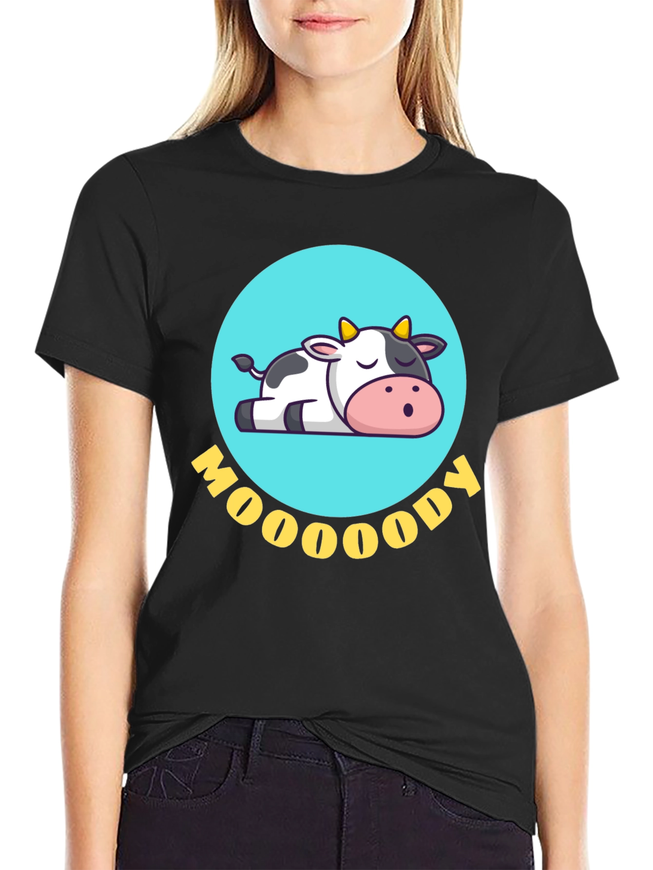 Moody Cow Graphic Tee - Comfortable & Stylish