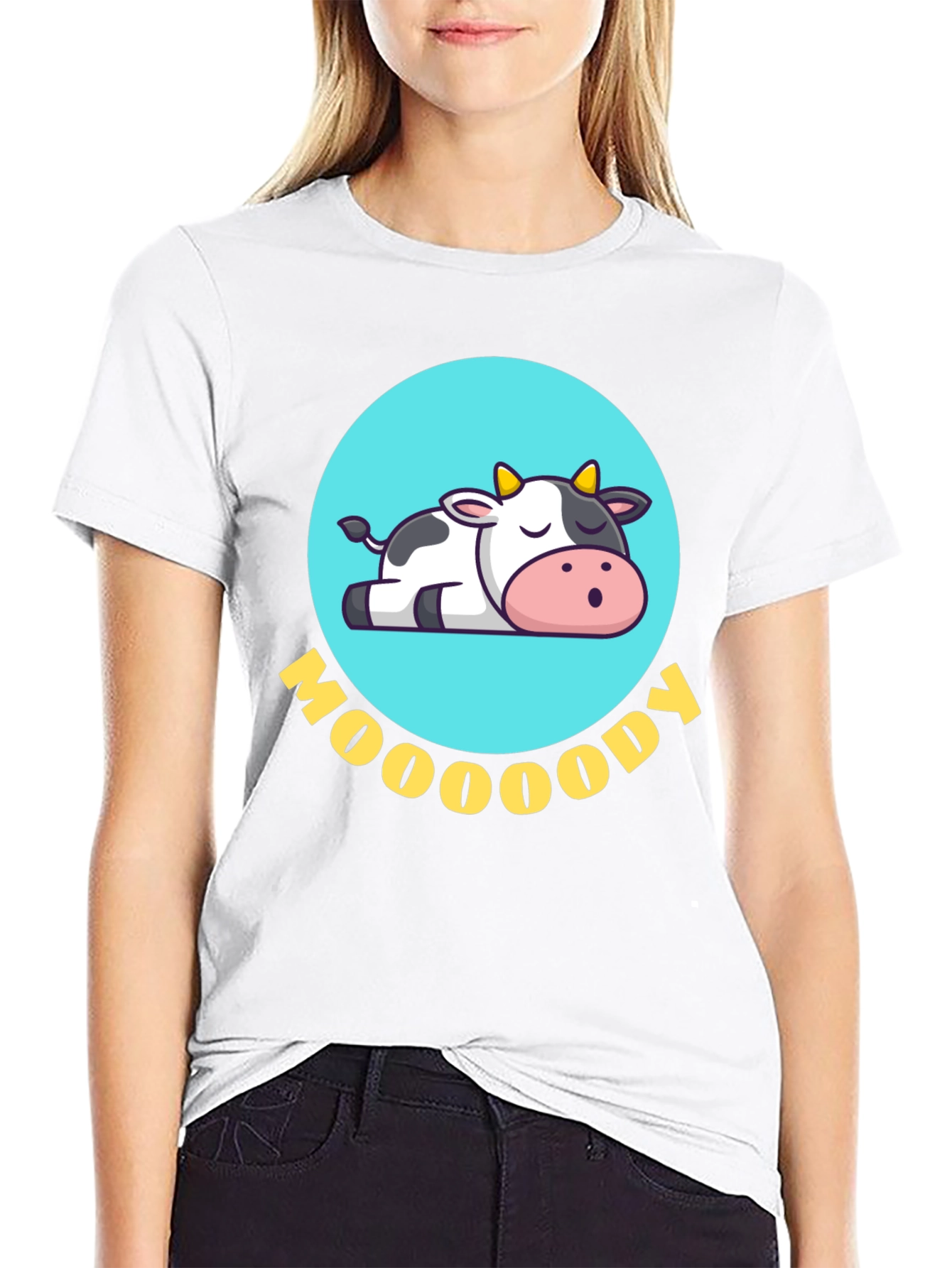 Moody Cow Graphic Tee - Comfortable & Stylish