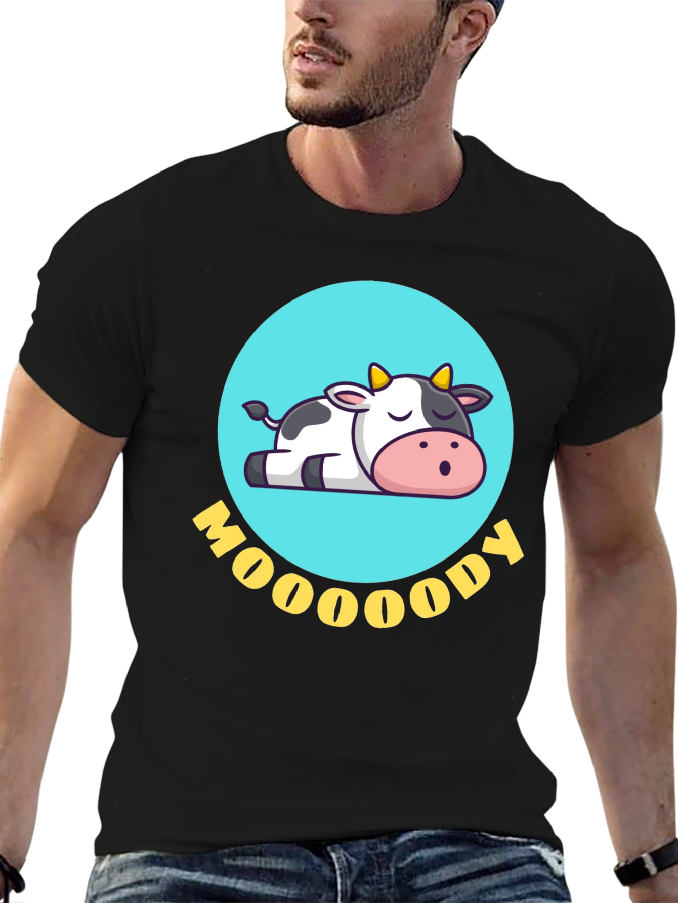 Moody Cow Graphic Tee - Comfortable & Stylish