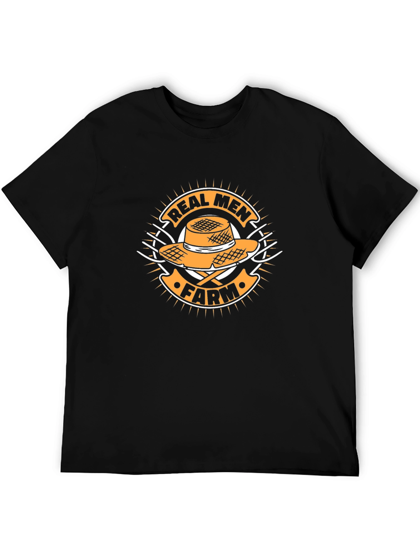 Real Men Farm T-Shirt - Black Cotton Tee