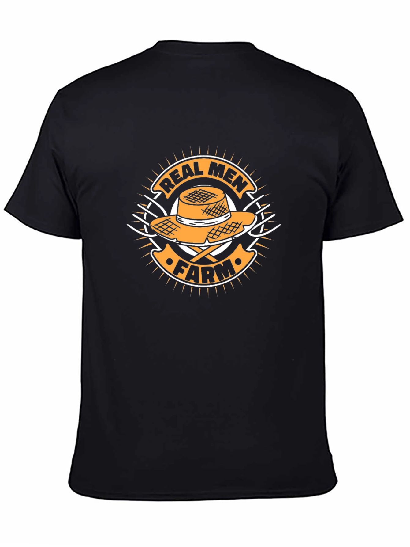 Real Men Farm T-Shirt - Black Cotton Tee