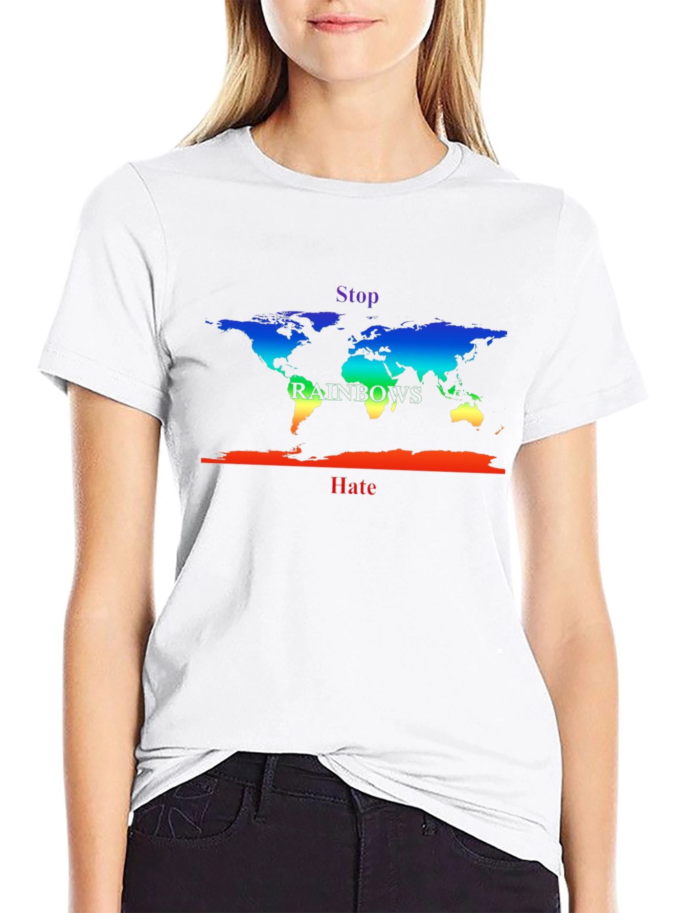 Stop Rainbows Hate Pride World Map T-Shirt