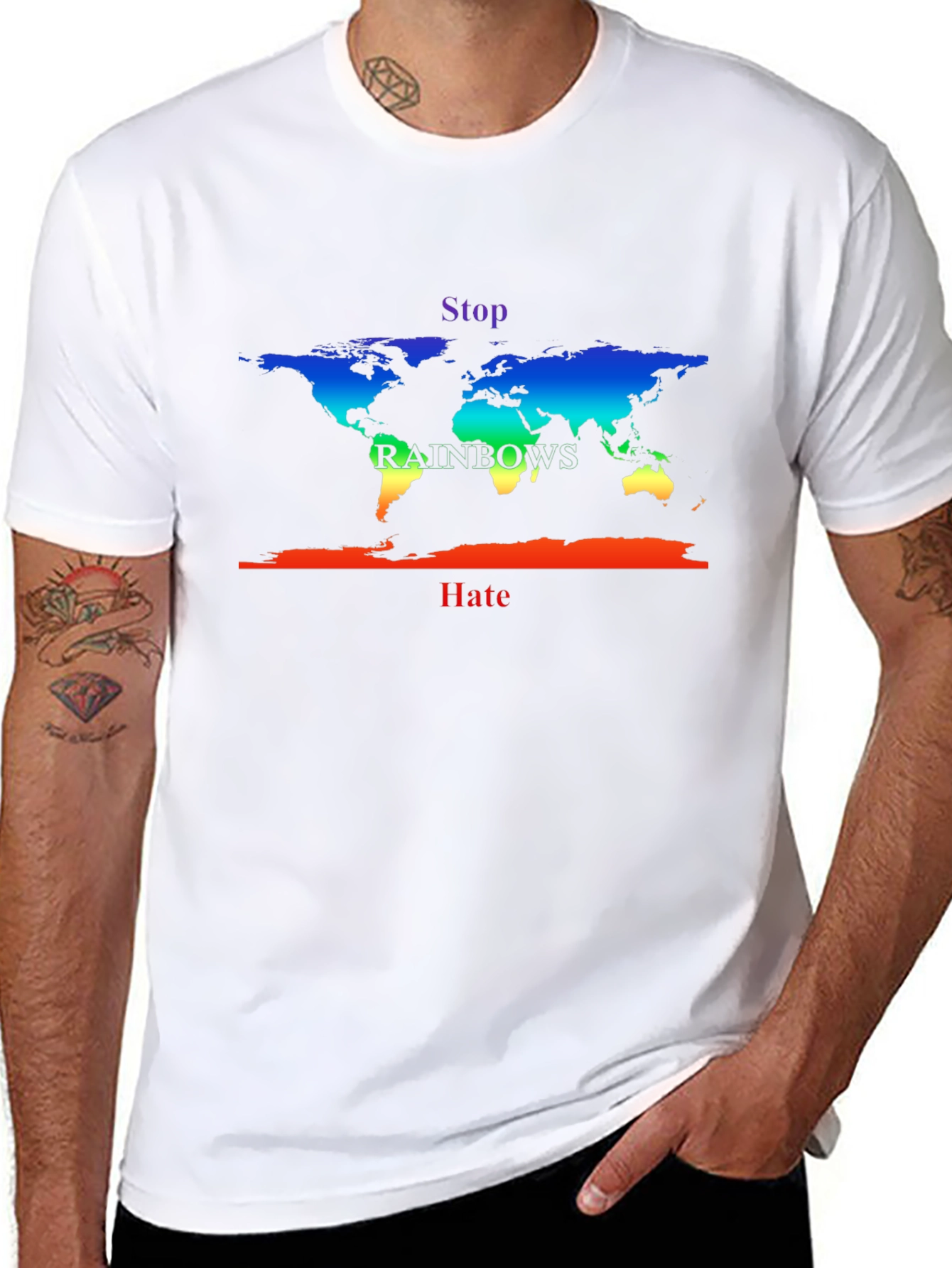 Stop Rainbows Hate Pride World Map T-Shirt