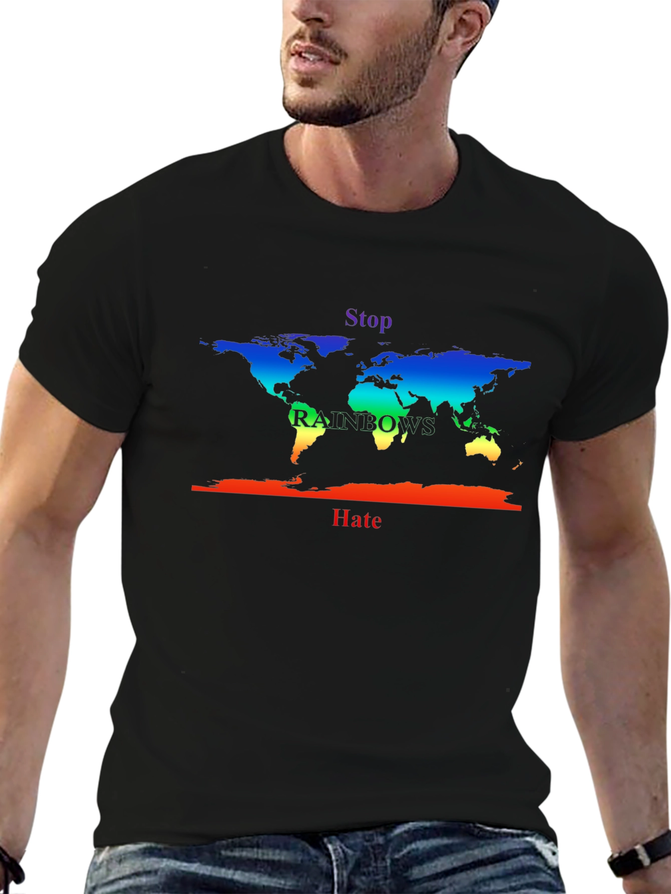 Stop Rainbows Hate Pride World Map T-Shirt