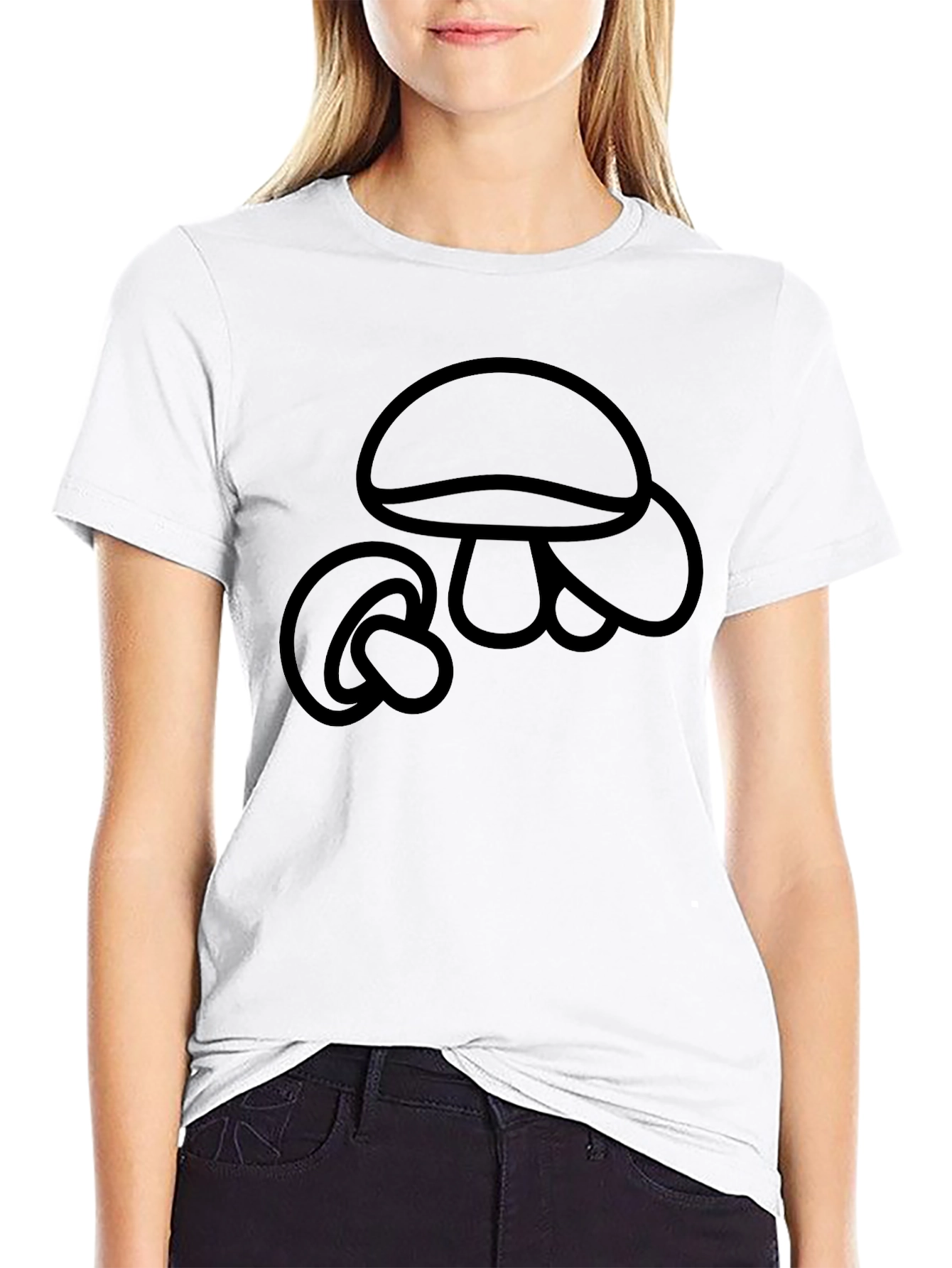 Mushroom Graphic Black T-Shirt