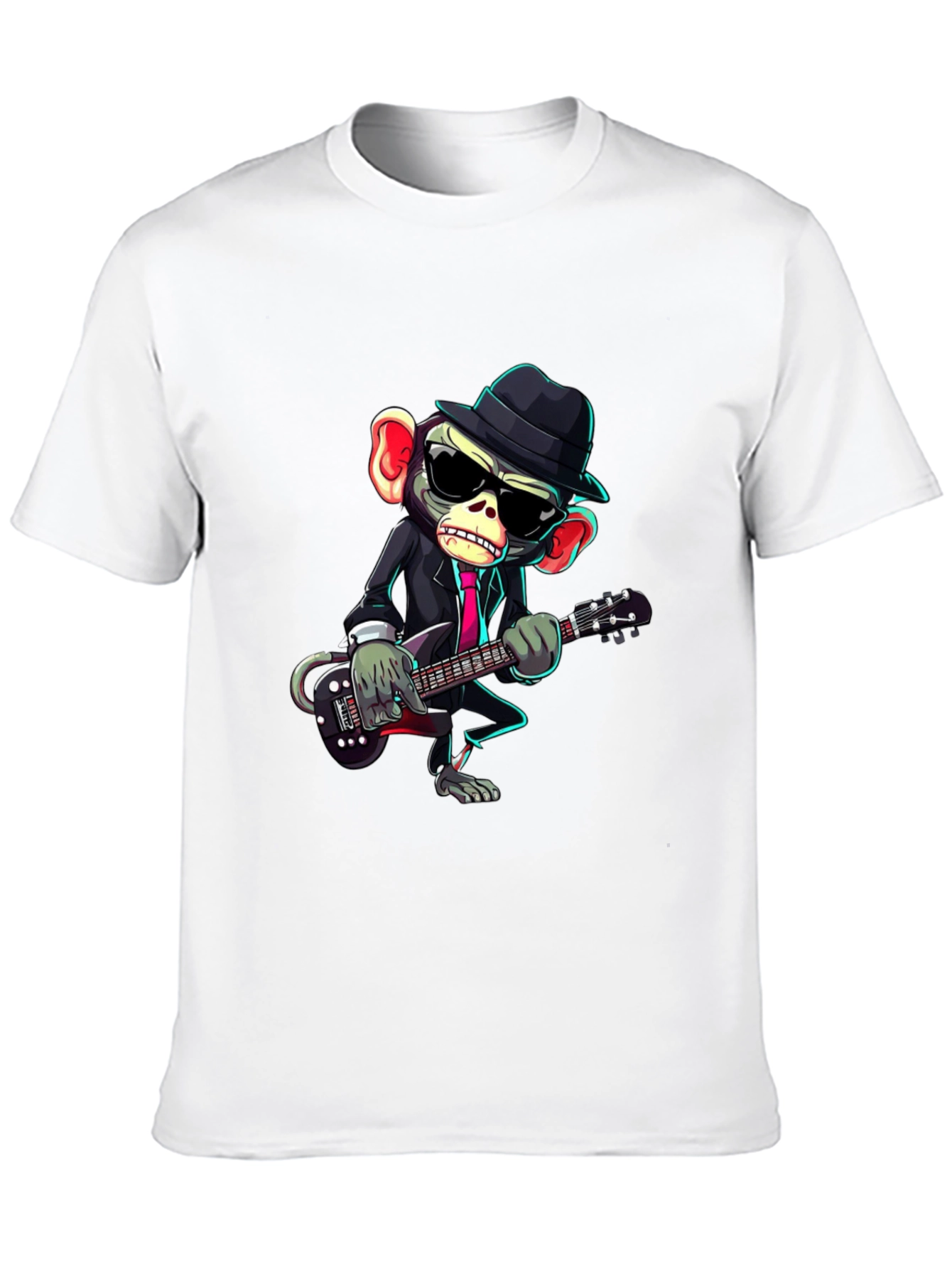 Monkey Musician Graphic Tee - Cool Animal Print Shirt