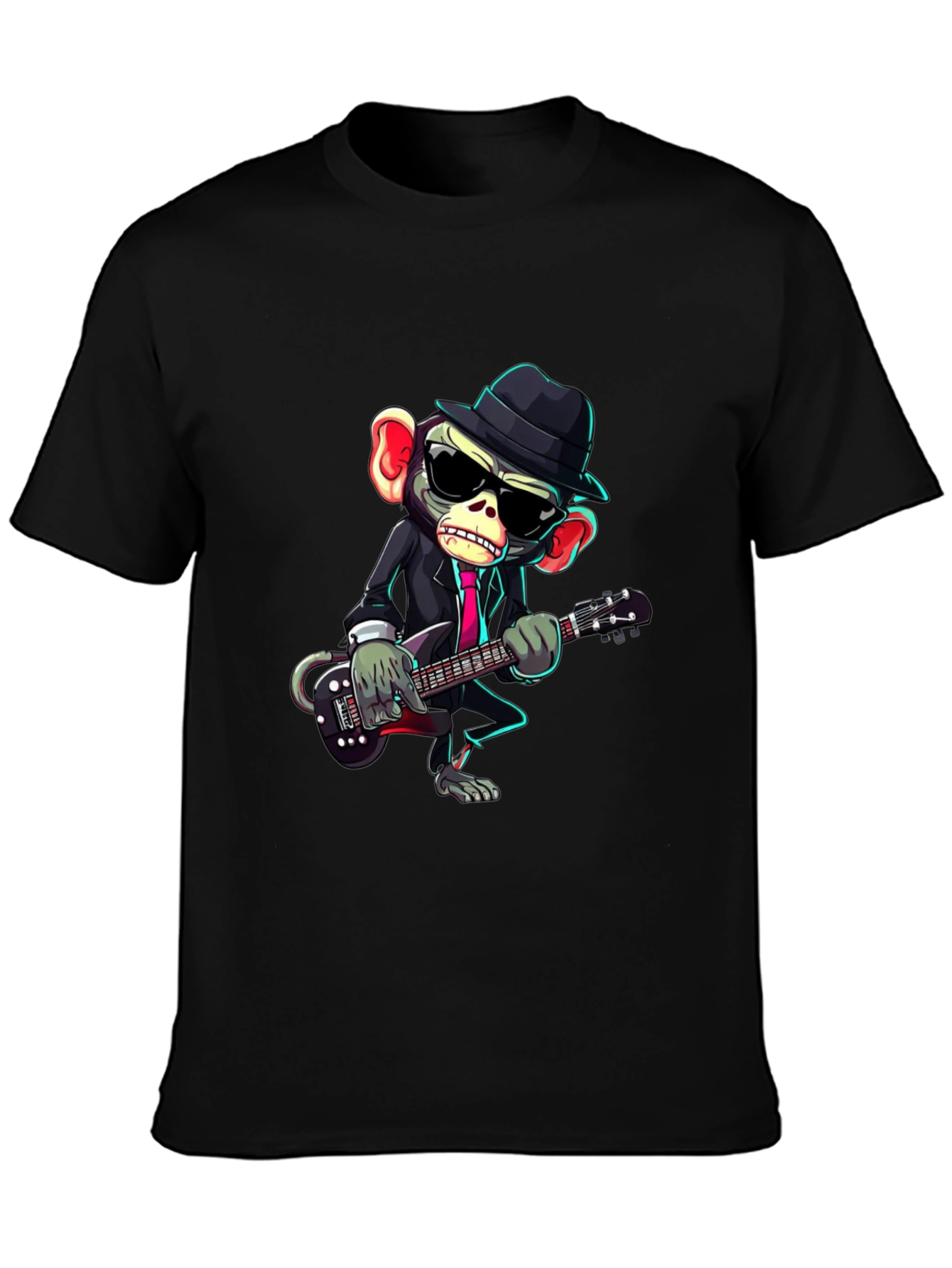 Monkey Musician Graphic Tee - Cool Animal Print Shirt