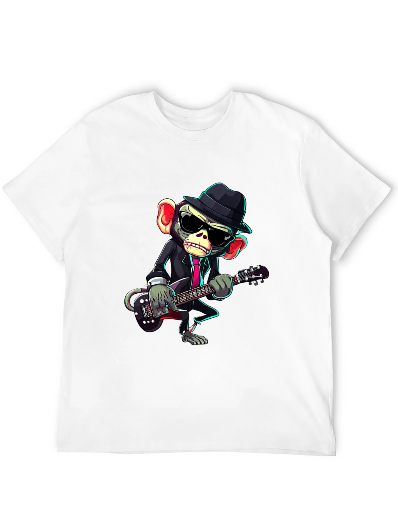Monkey Musician Graphic Tee - Cool Animal Print Shirt