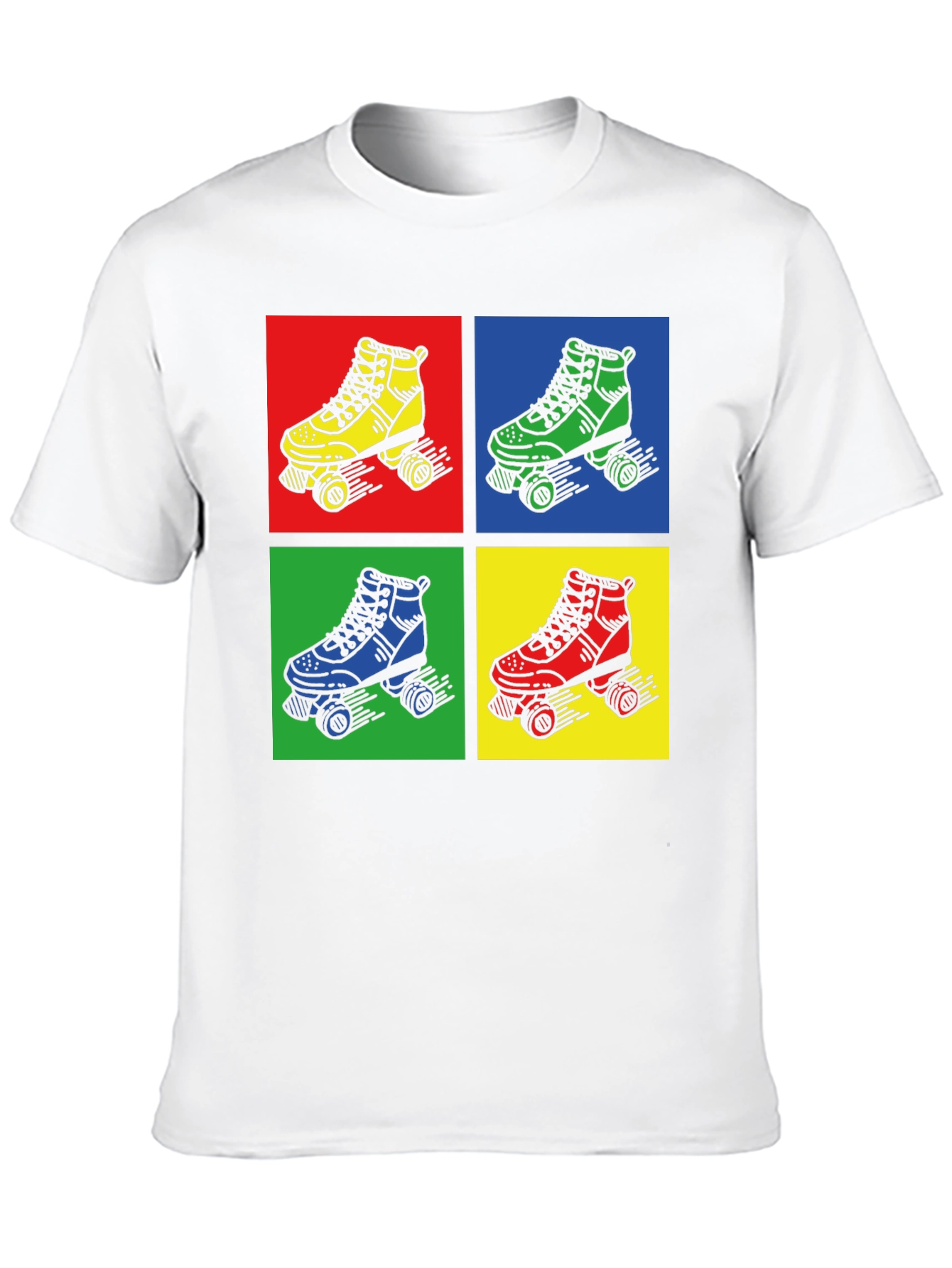 Retro Roller Skate Graphic Tee - Pop Art Style