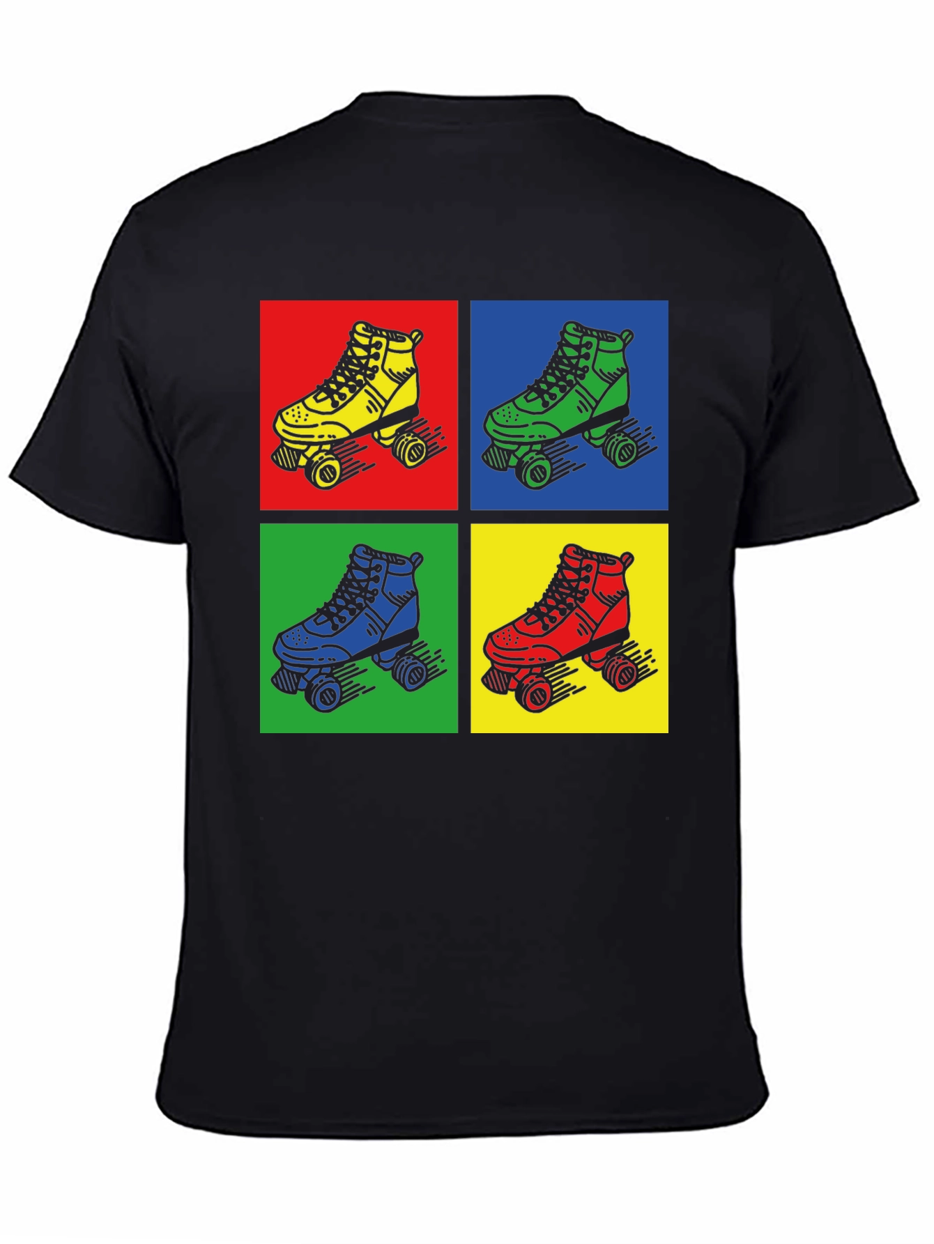 Retro Roller Skate Graphic Tee - Pop Art Style