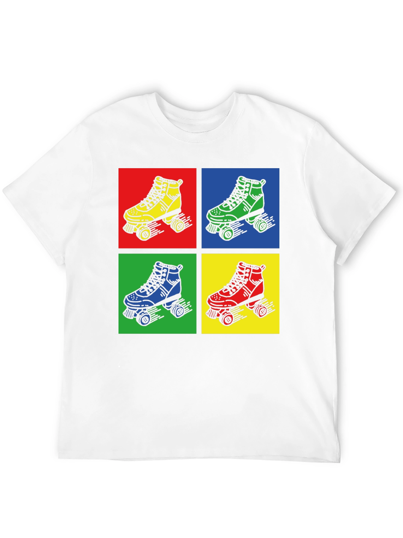 Retro Roller Skate Graphic Tee - Pop Art Style