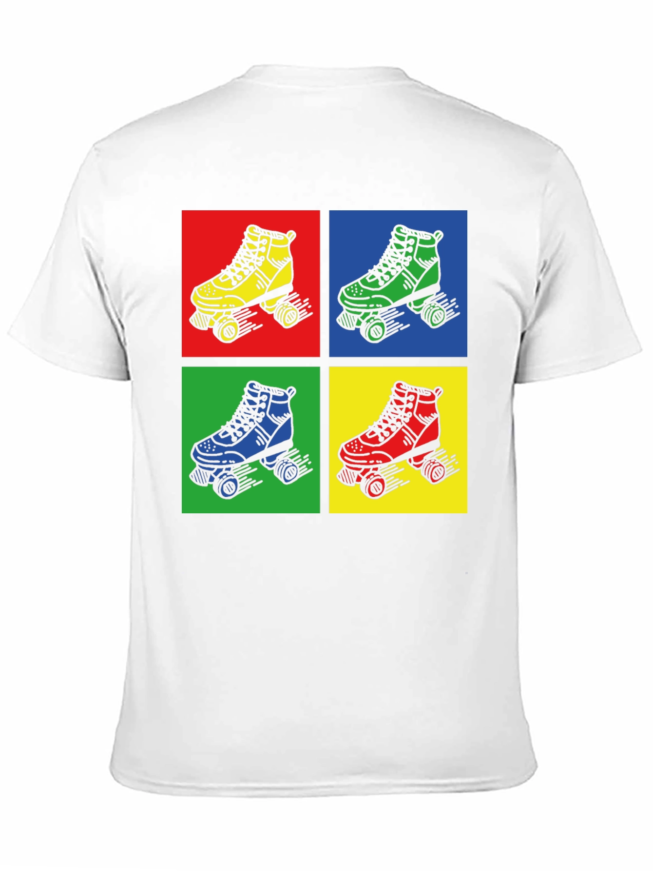 Retro Roller Skate Graphic Tee - Pop Art Style