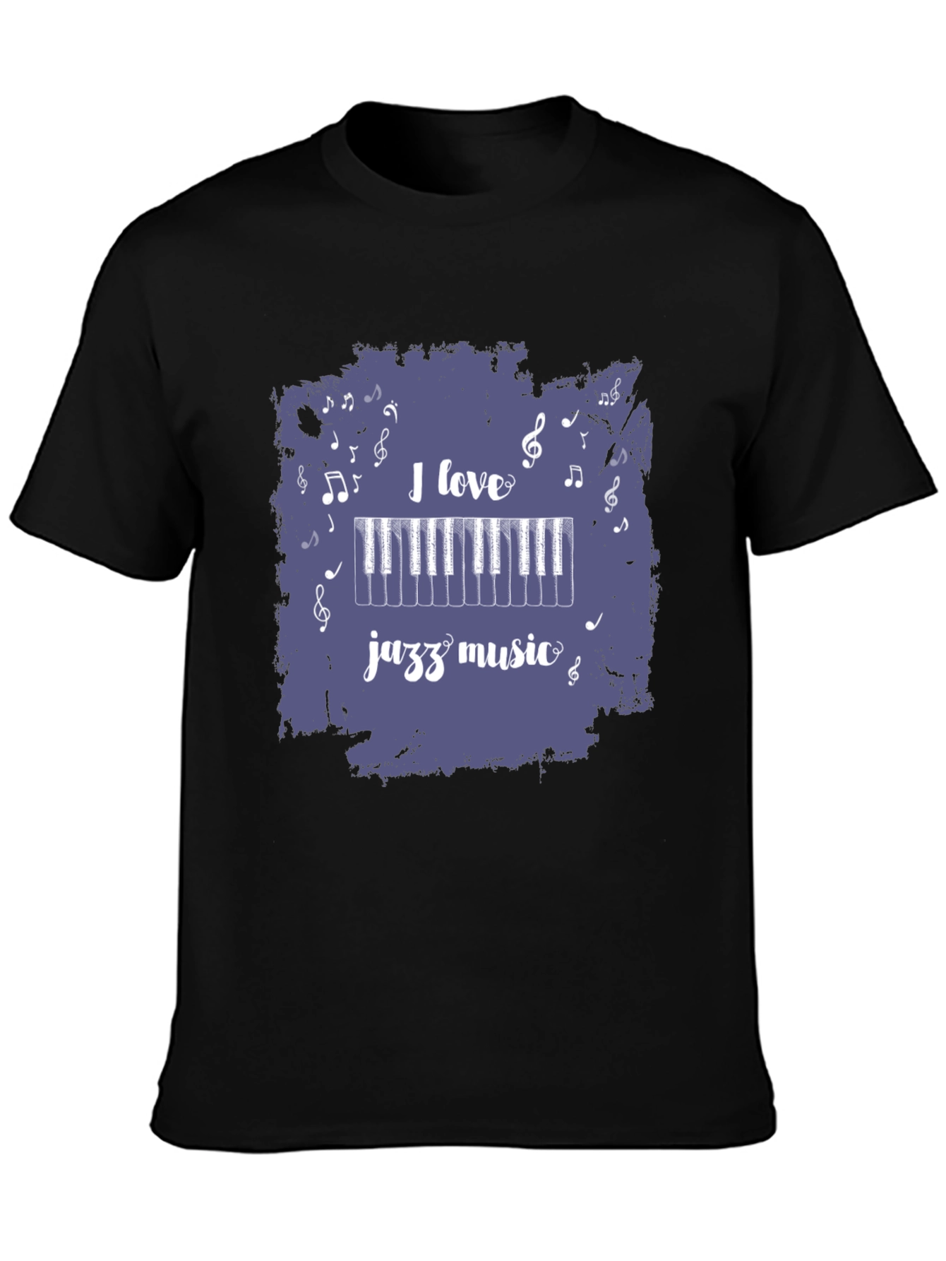 I Love Jazz Music Black T-Shirt