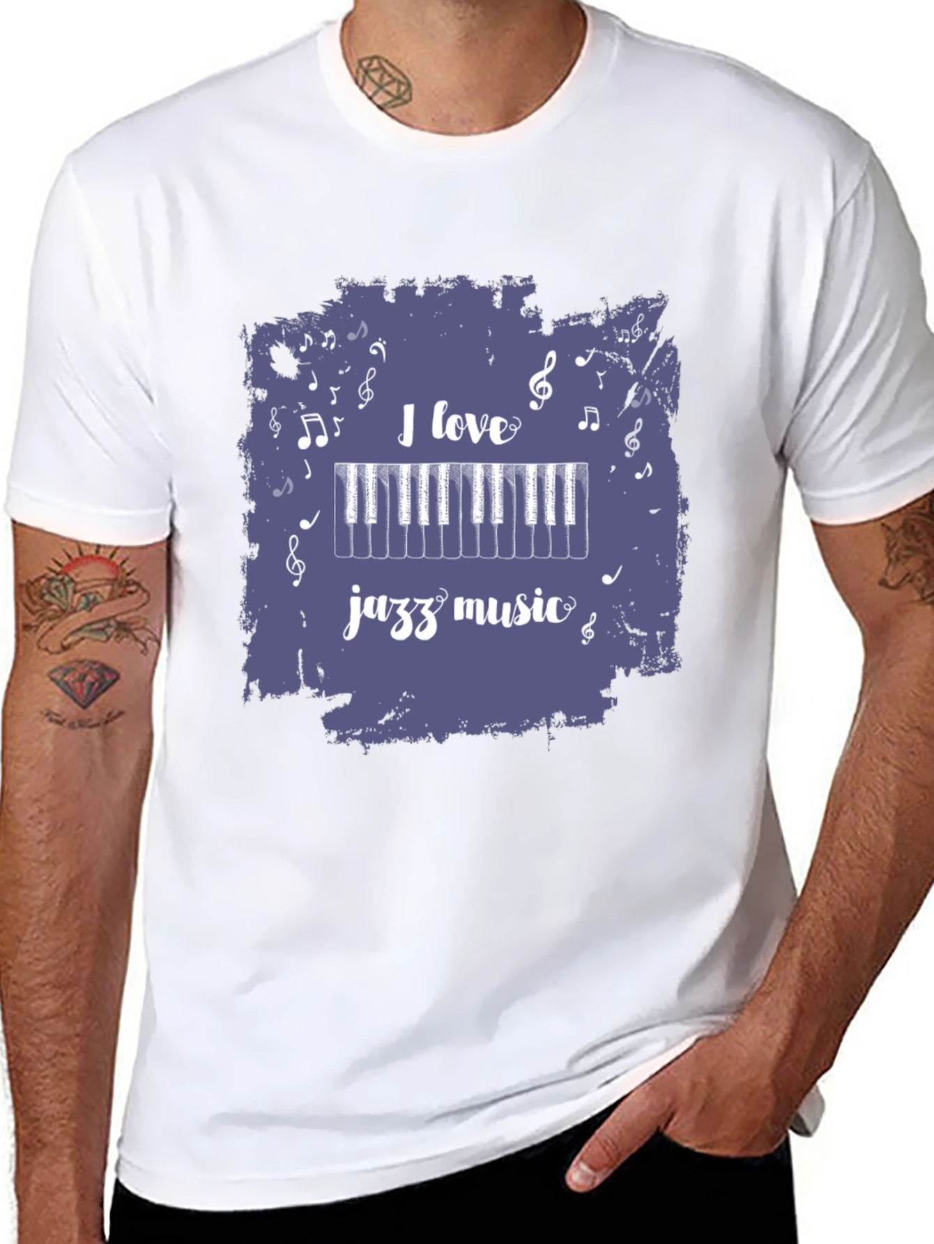 I Love Jazz Music Black T-Shirt