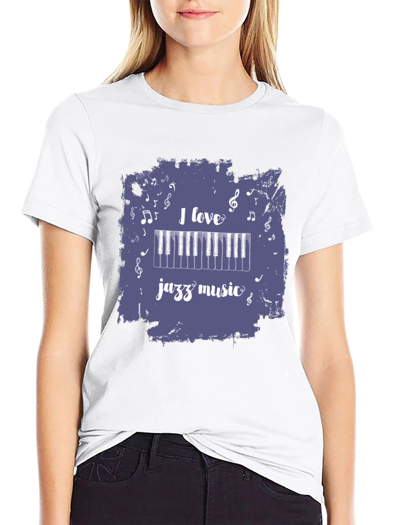 I Love Jazz Music Black T-Shirt