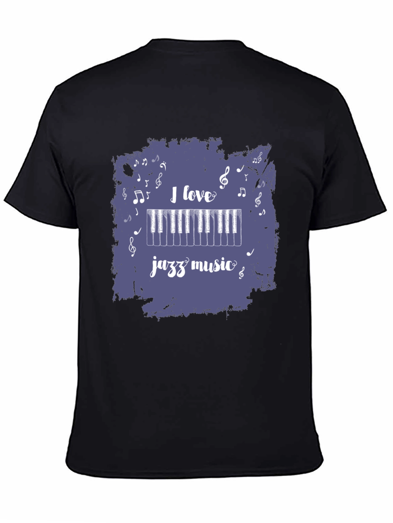 I Love Jazz Music Black T-Shirt