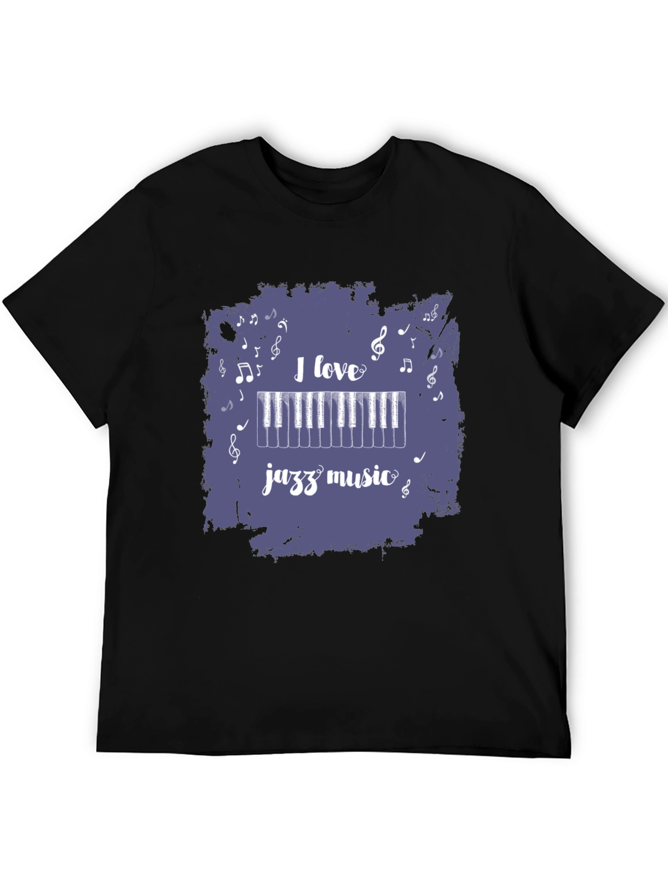 I Love Jazz Music Black T-Shirt