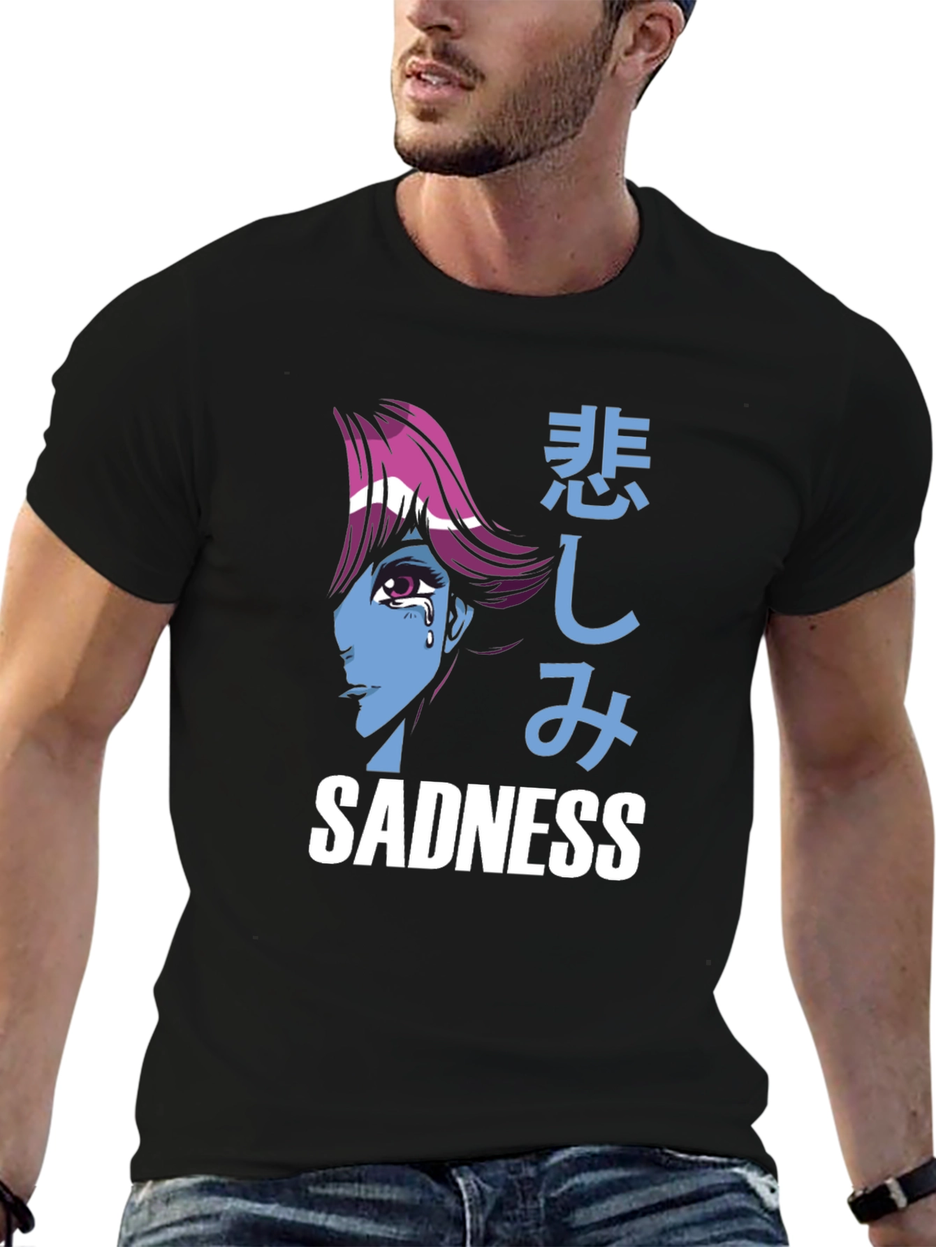 Sadness Anime Graphic Tee - Unique Streetwear