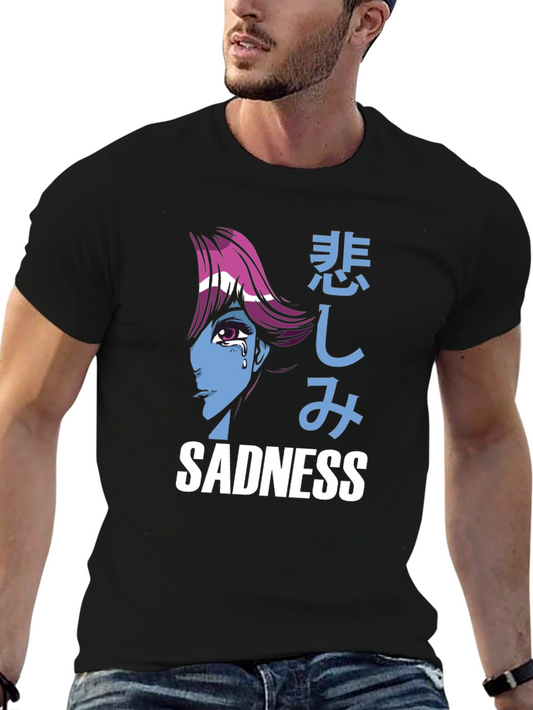 Sadness Anime Graphic Tee - Unique Streetwear