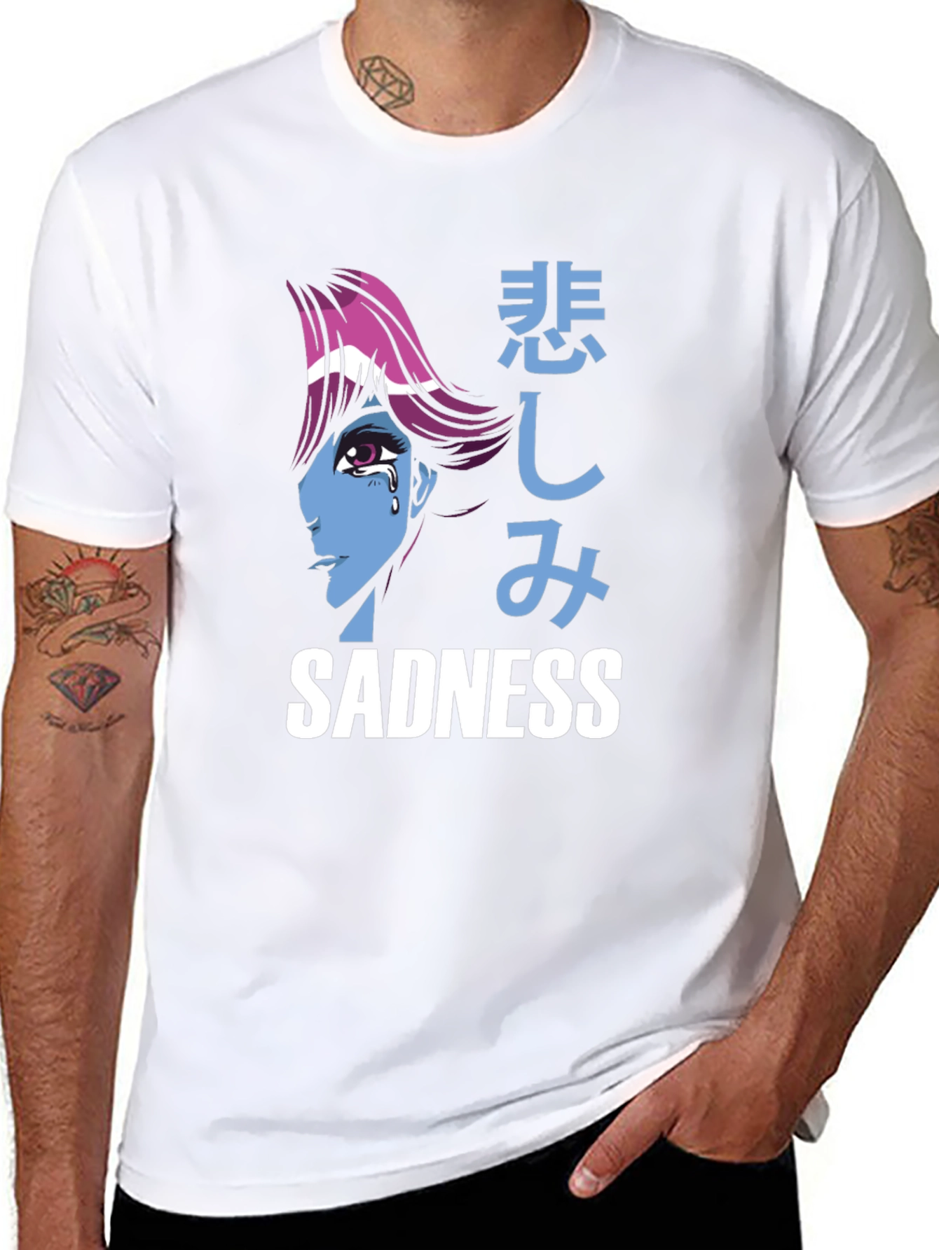 Sadness Anime Graphic Tee - Unique Streetwear