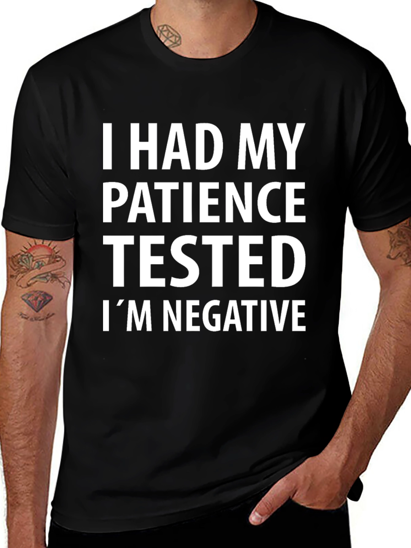 Funny Patience Tested Negative Graphic T-Shirt