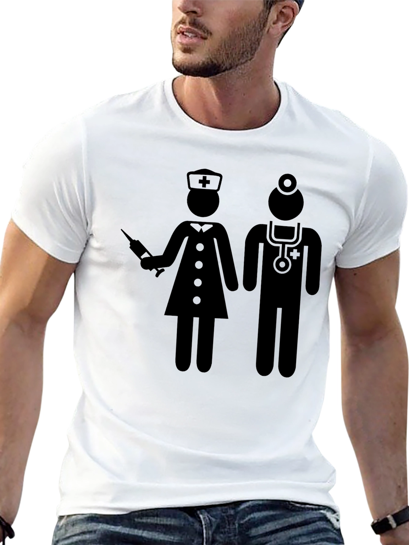 Nurse & Doctor Graphic T-Shirt - Black