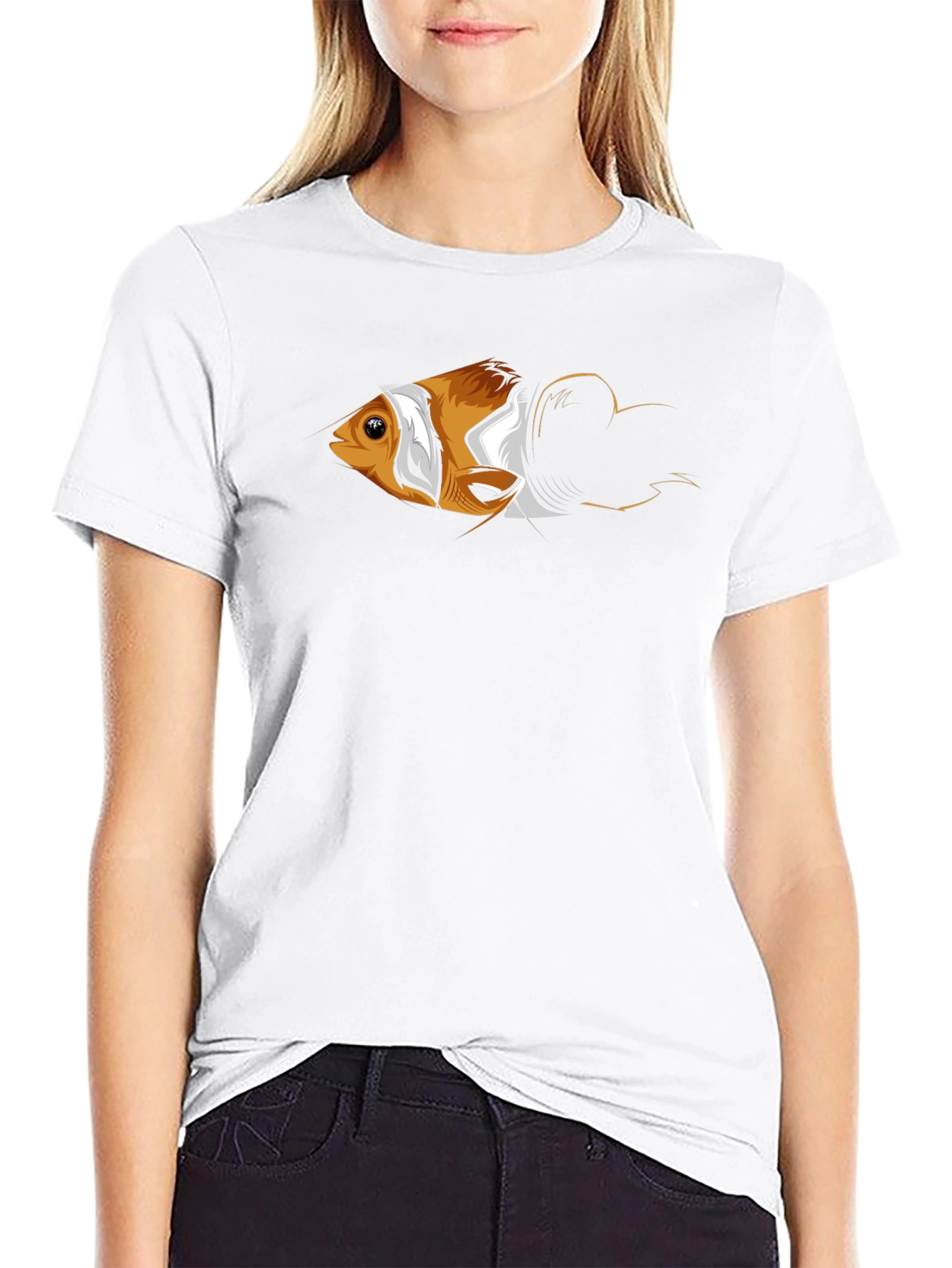 Clownfish Graphic Print Mens Black T-Shirt