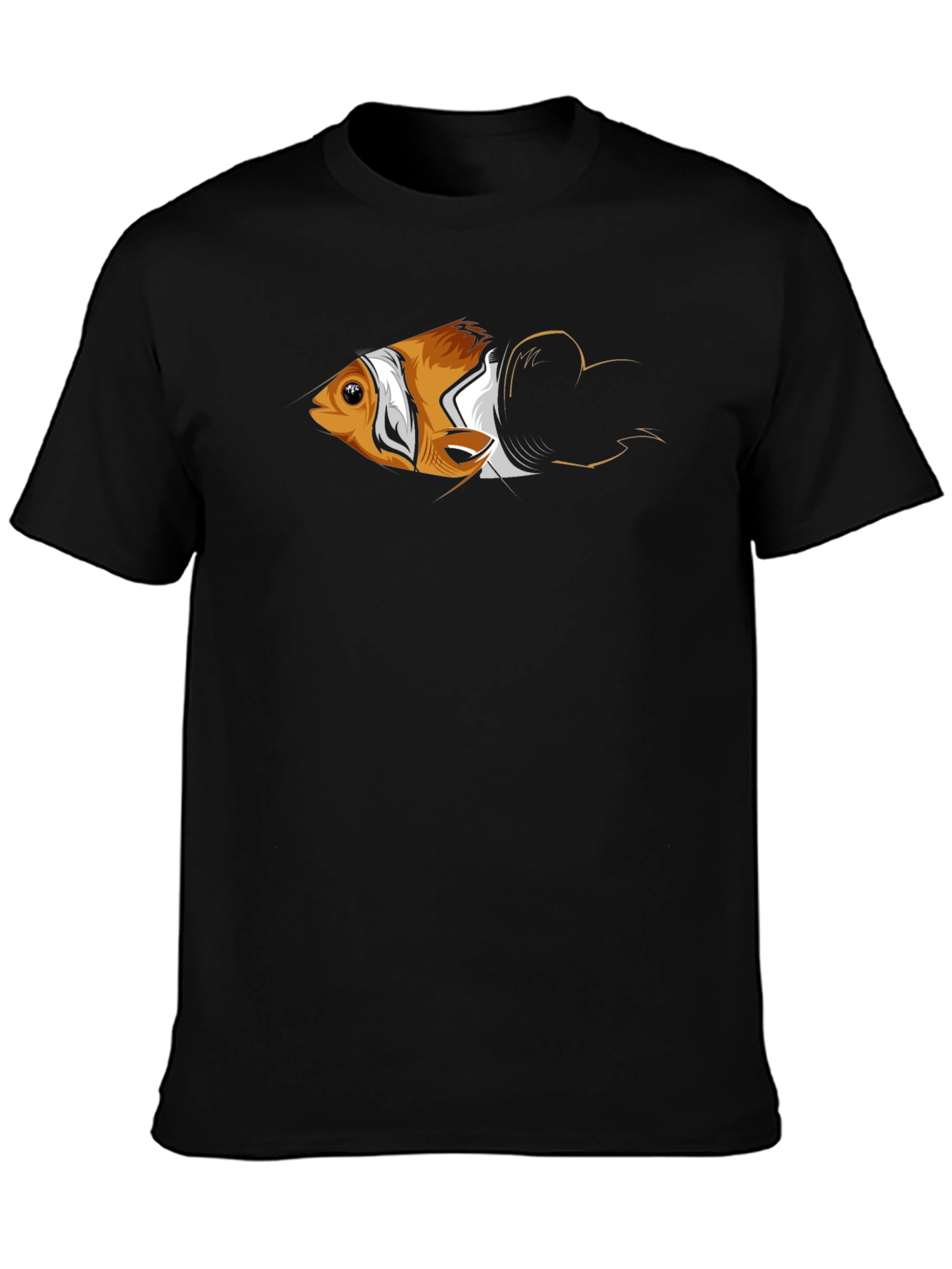 Clownfish Graphic Print Mens Black T-Shirt
