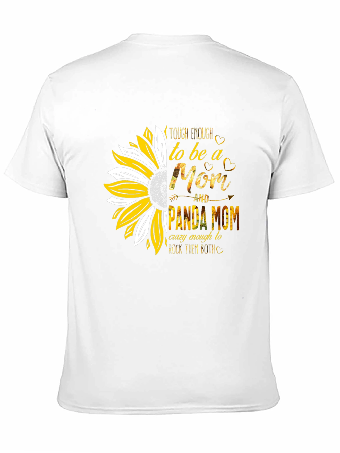 Tough Enough Mom & Panda Mom Sunflower Graphic T-Shirt