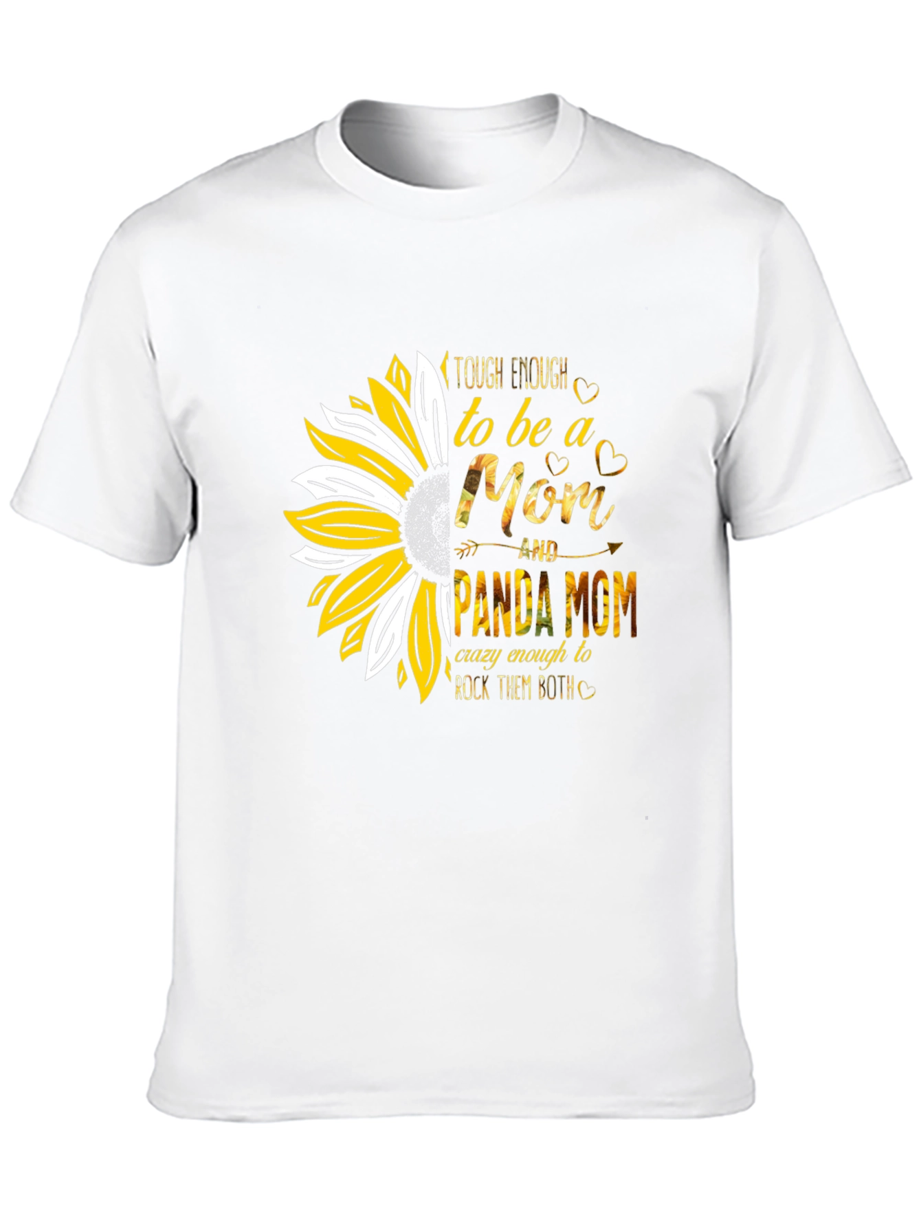 Tough Enough Mom & Panda Mom Sunflower Graphic T-Shirt