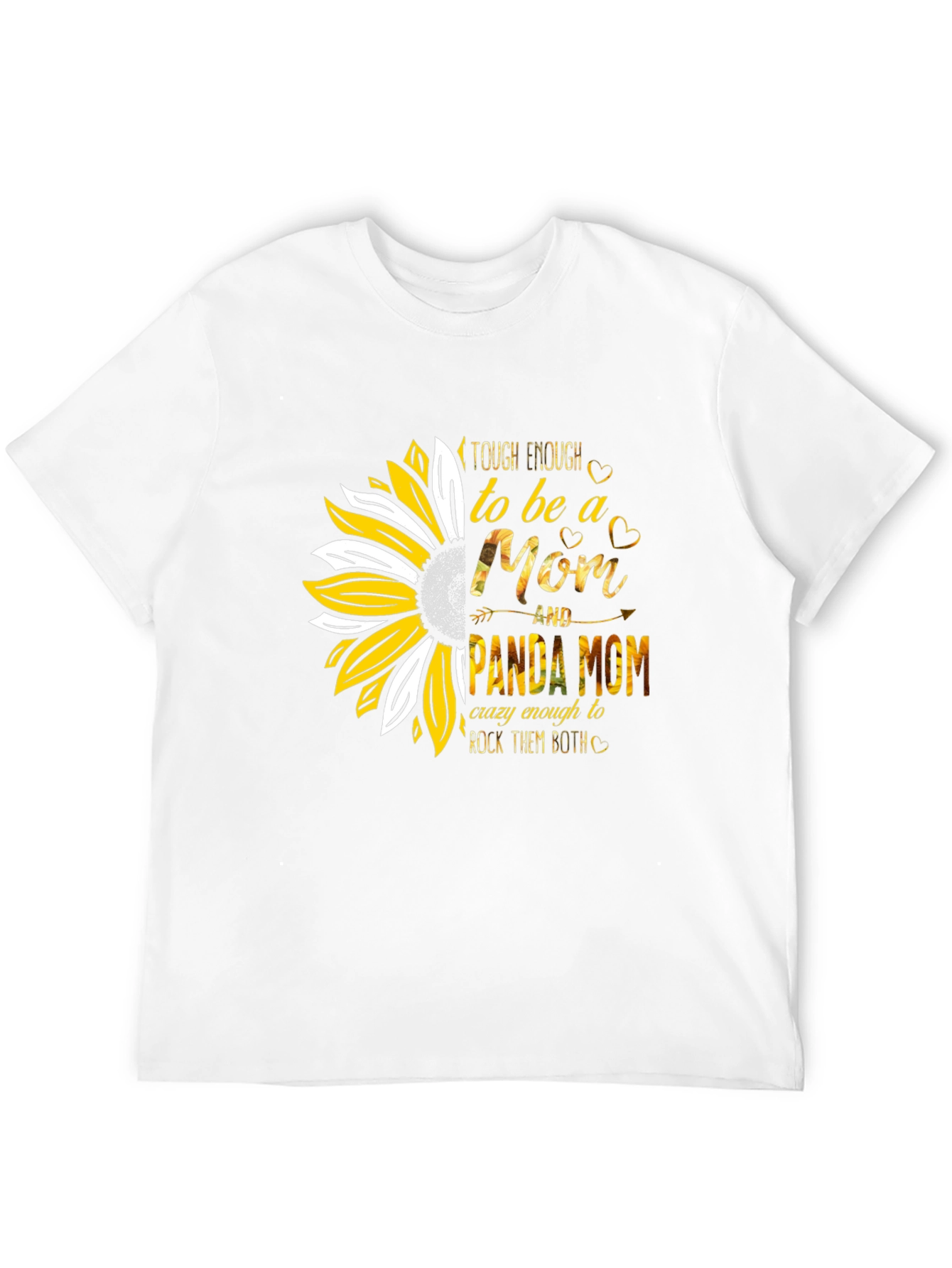 Tough Enough Mom & Panda Mom Sunflower Graphic T-Shirt