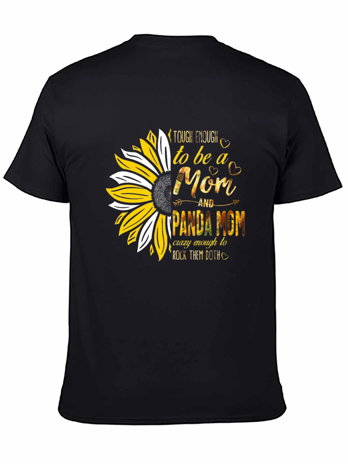 Tough Enough Mom & Panda Mom Sunflower Graphic T-Shirt