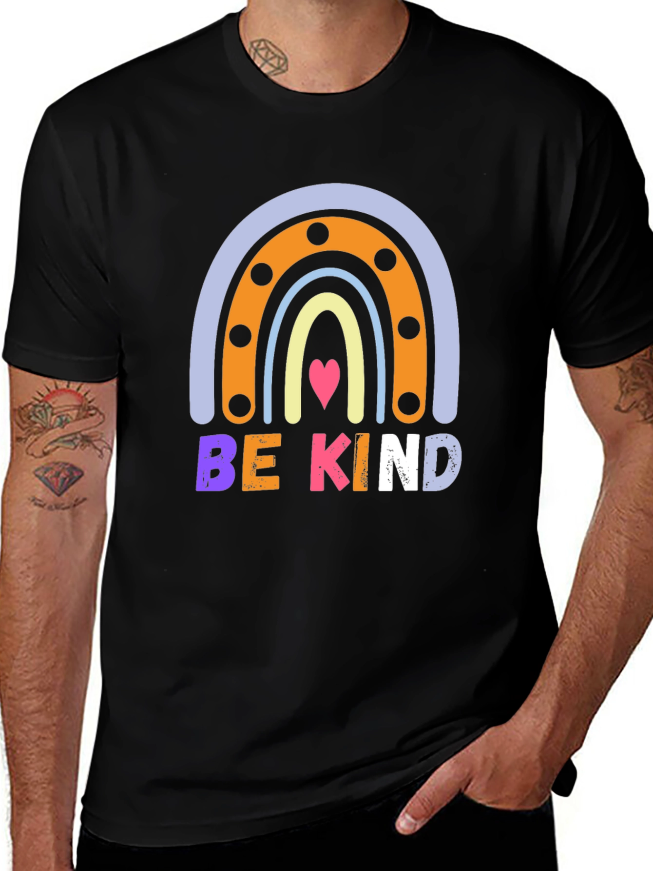 Be Kind Rainbow Graphic Tee - Positive Message