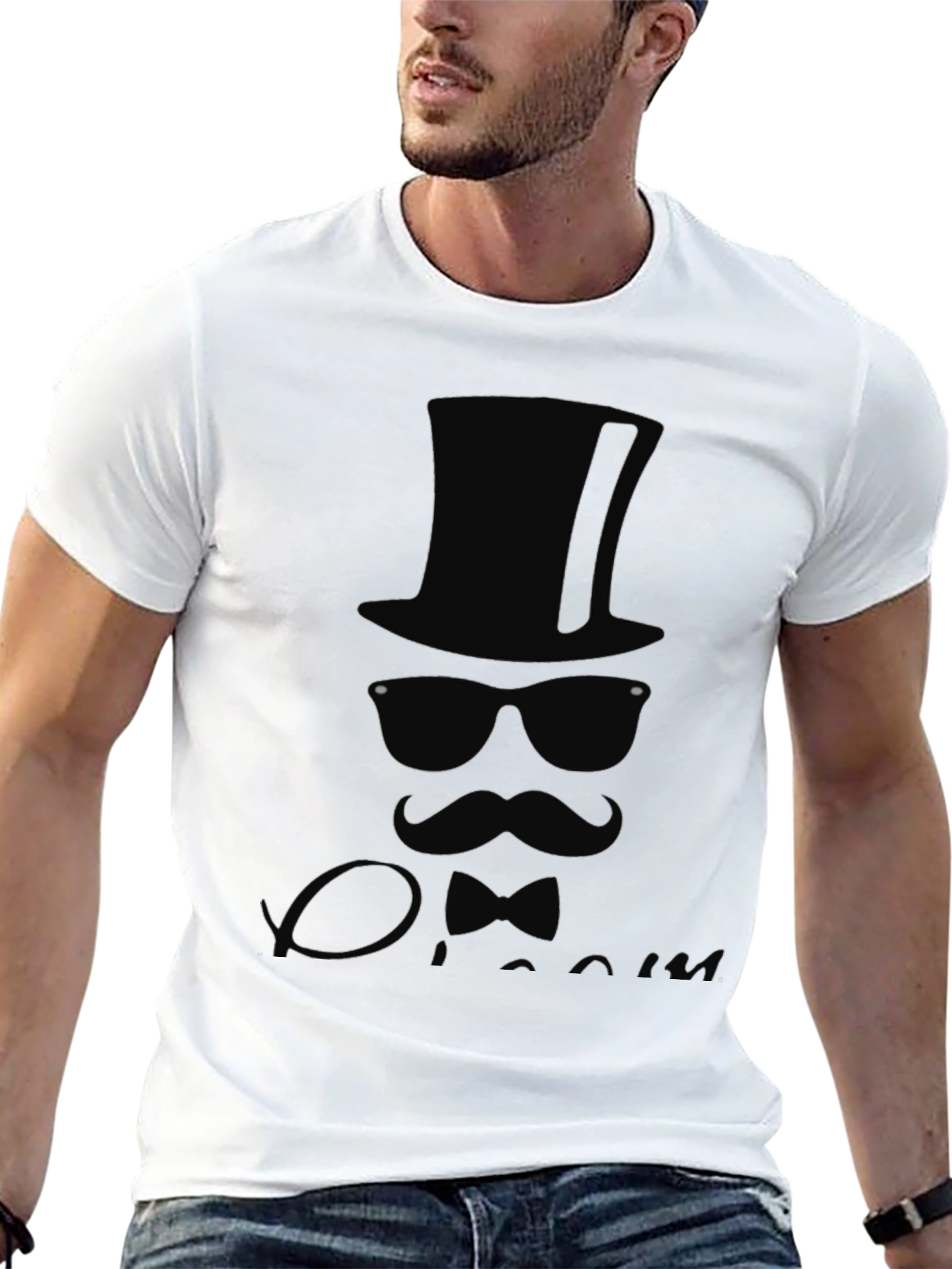 Dapper Gent T-Shirt - Top Hat Bow Tie